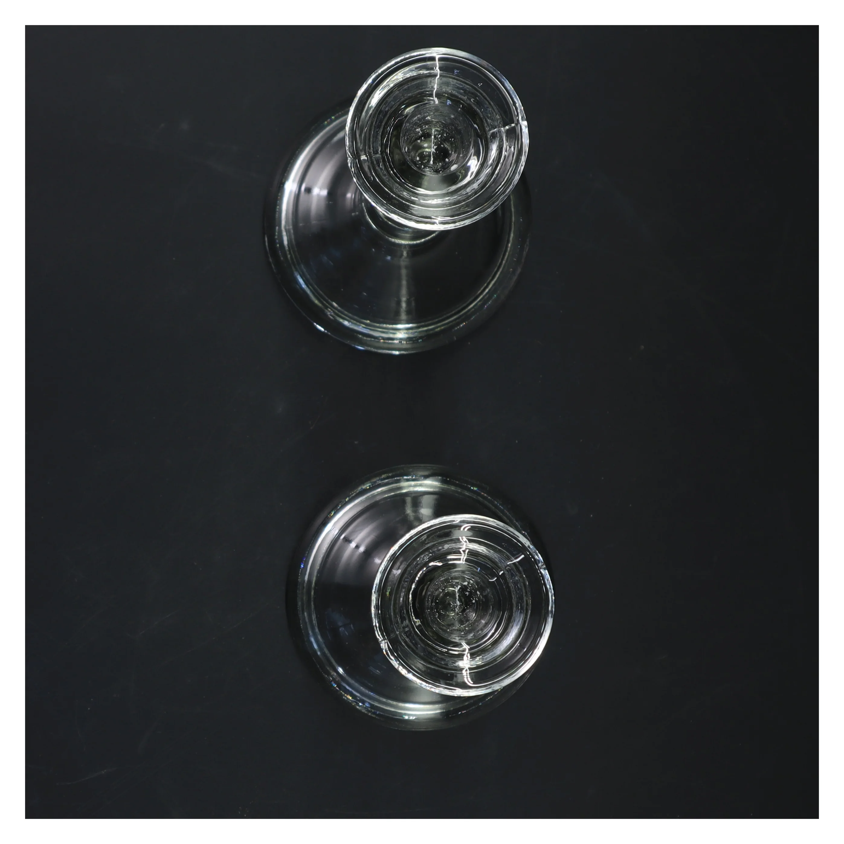 Par af glaslysestager (str.  18x10 cm)