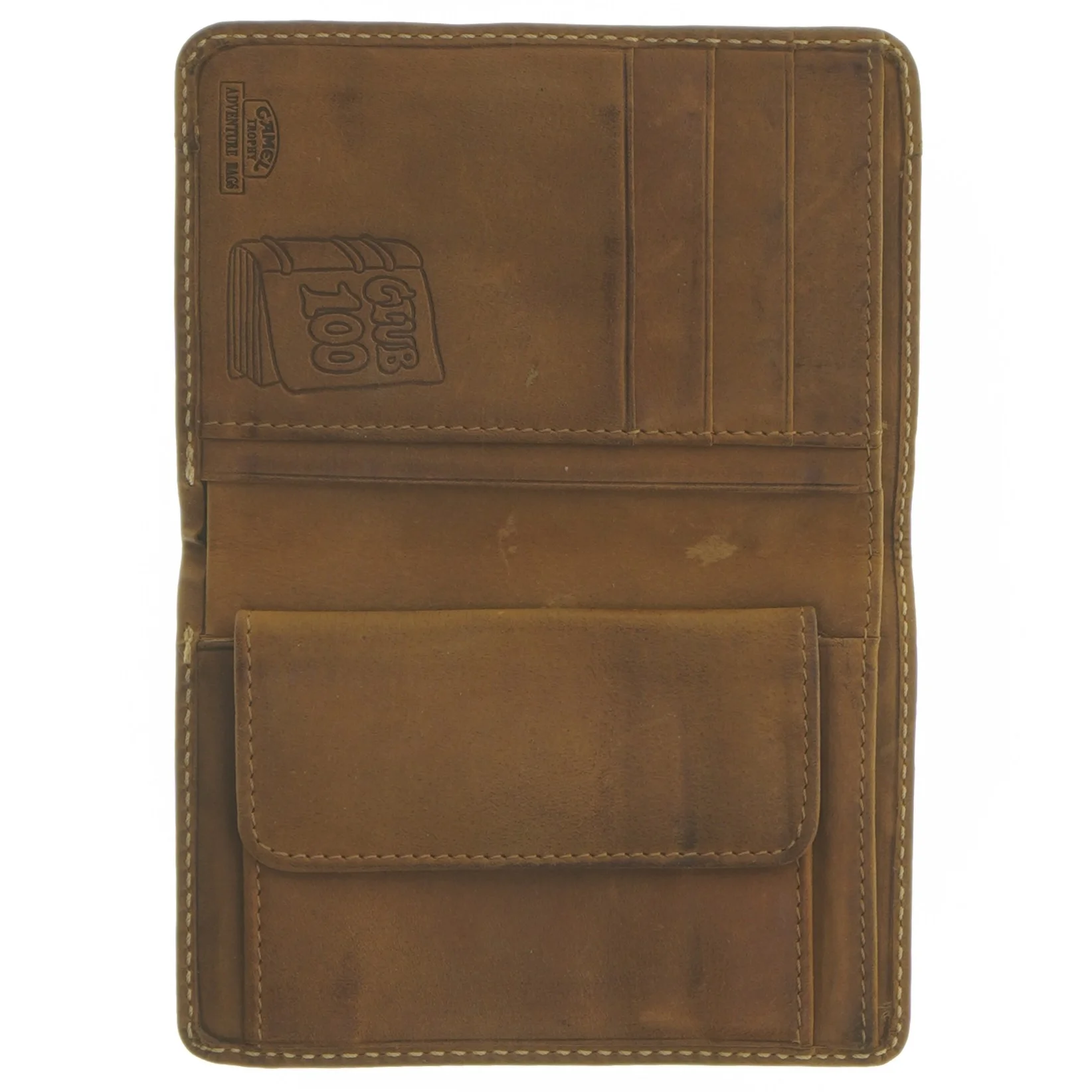 Læderpung fra Camel (str. 13,5x9,5 cm)