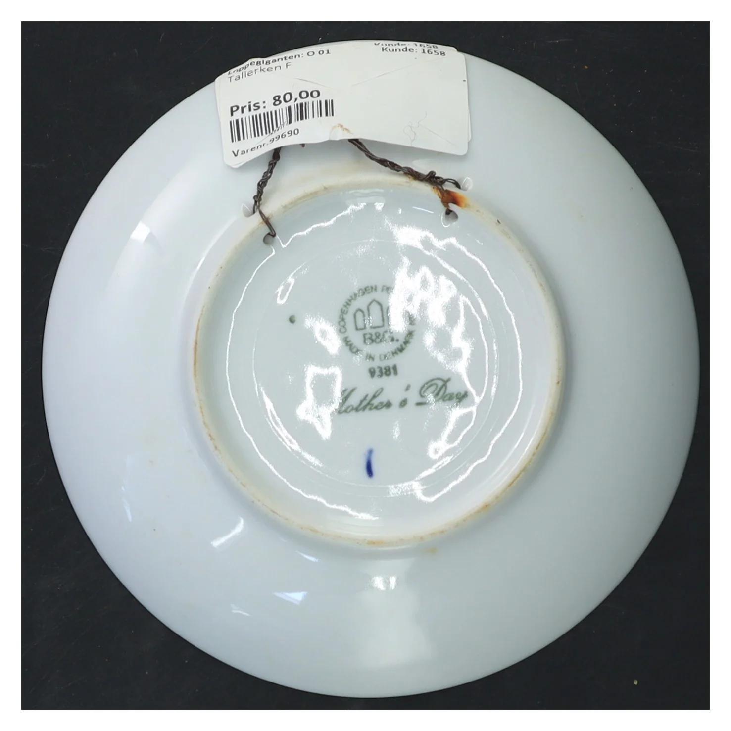 Mors Dag tallerken fra 1987 fra Copenhagen Porcelain (str. Ø 15 cm)