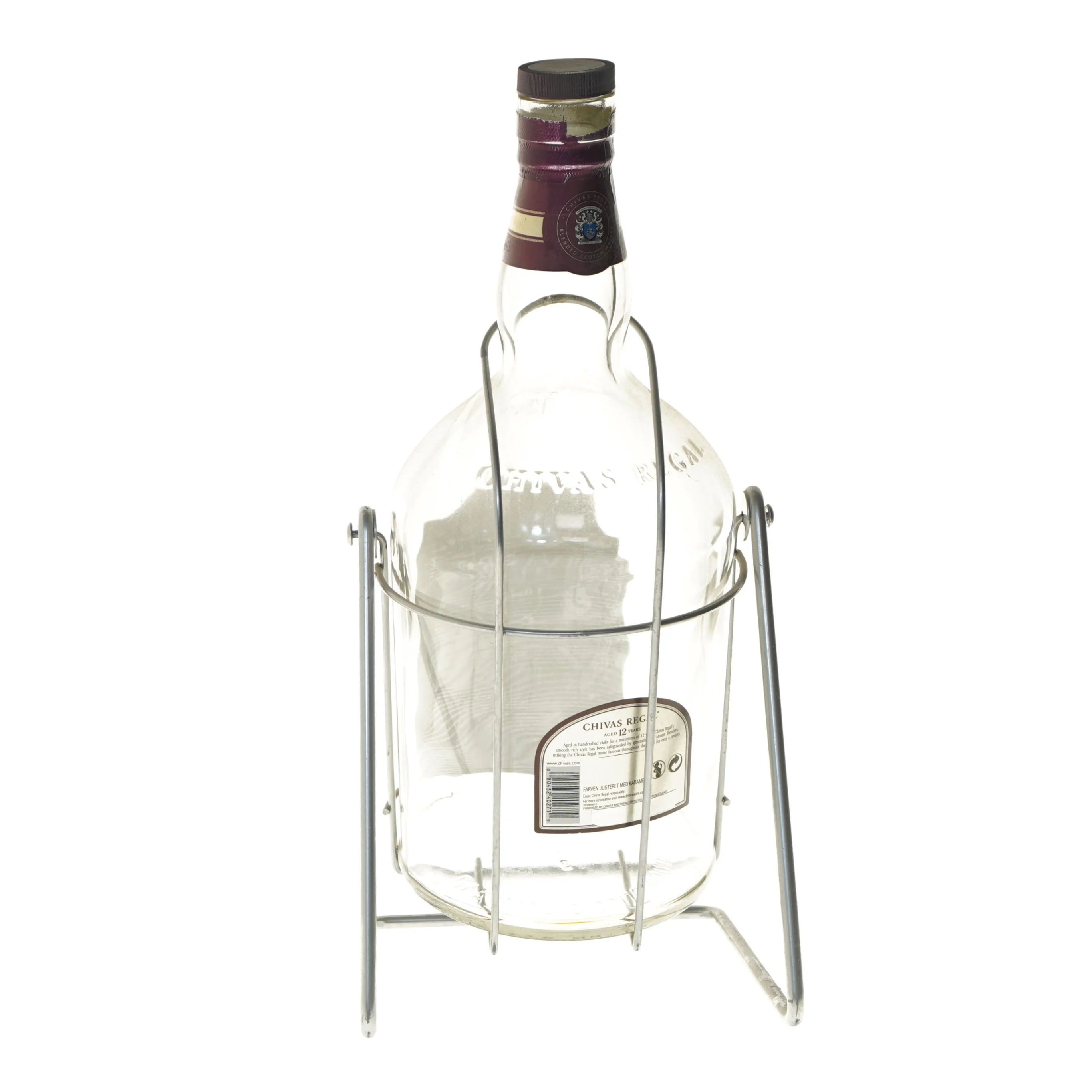 Stor Chivas Regal whiskyflaske med holder fra Chivas Regal (str. 51 cm)