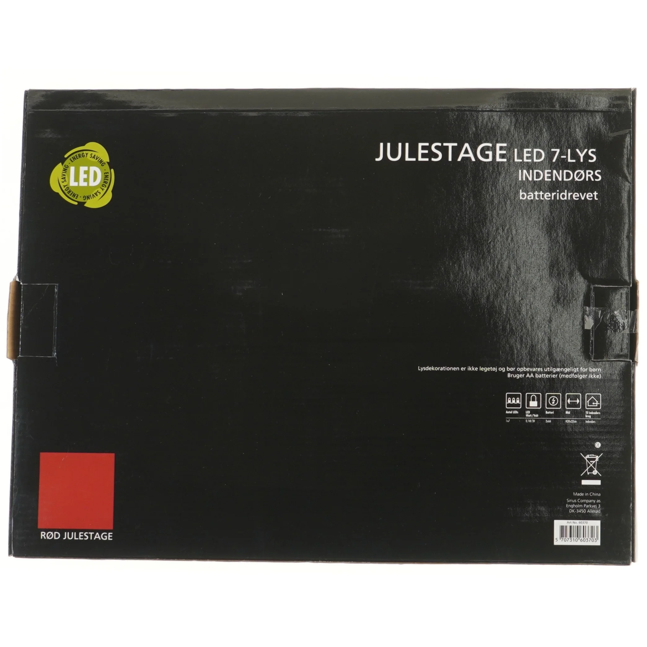 Rød LED julelysestage fra Snappy Company AS (str. 40 cm)