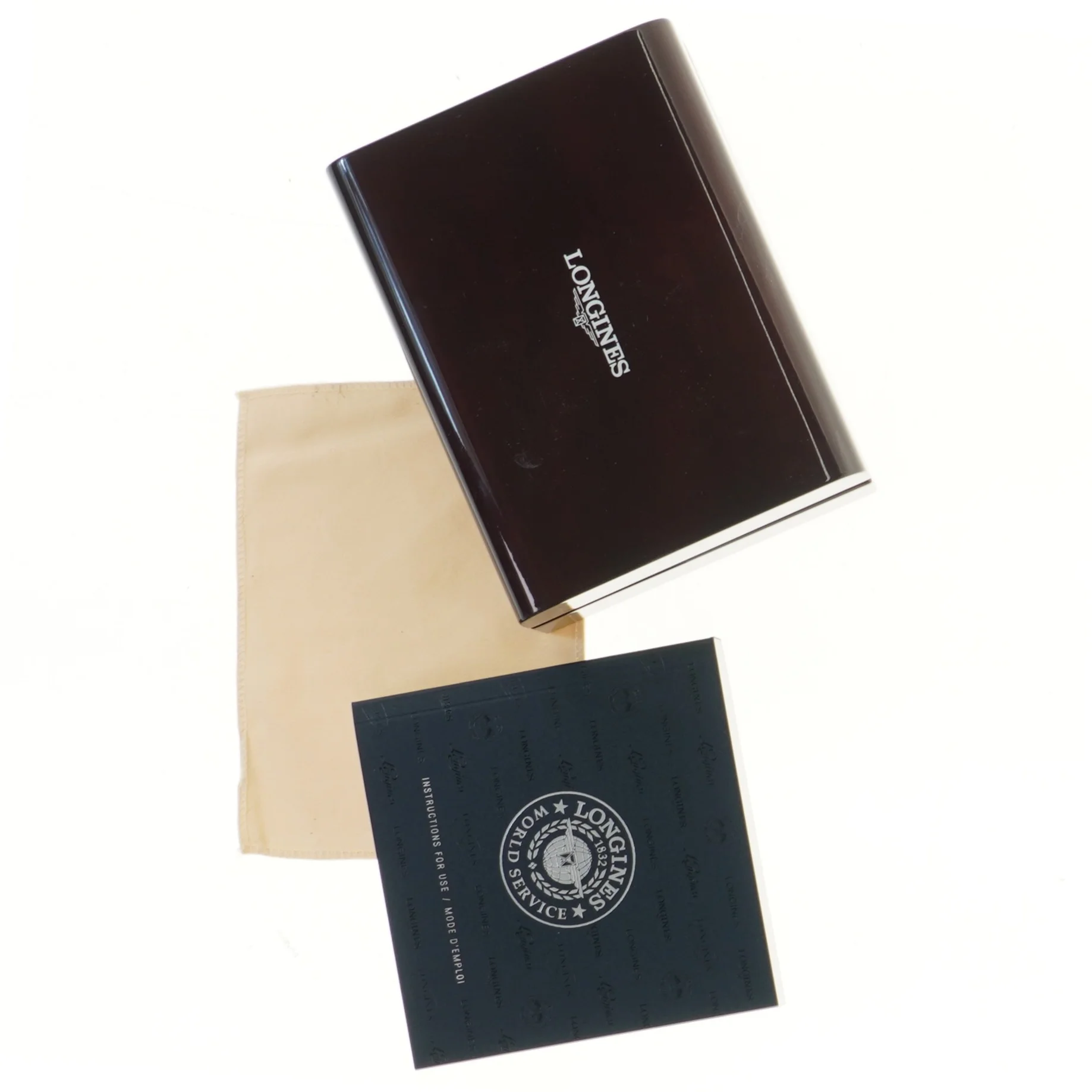 Longines urkasse med manual fra Longines ny (str. 17x13x8 cm)