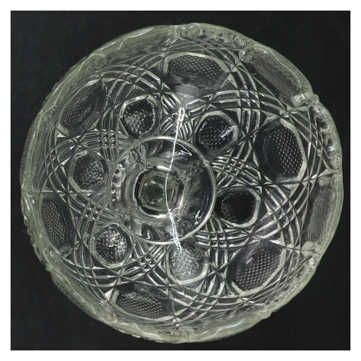 Glasfad på fod (str. Ø. 13 cm. længde, 14 cm)