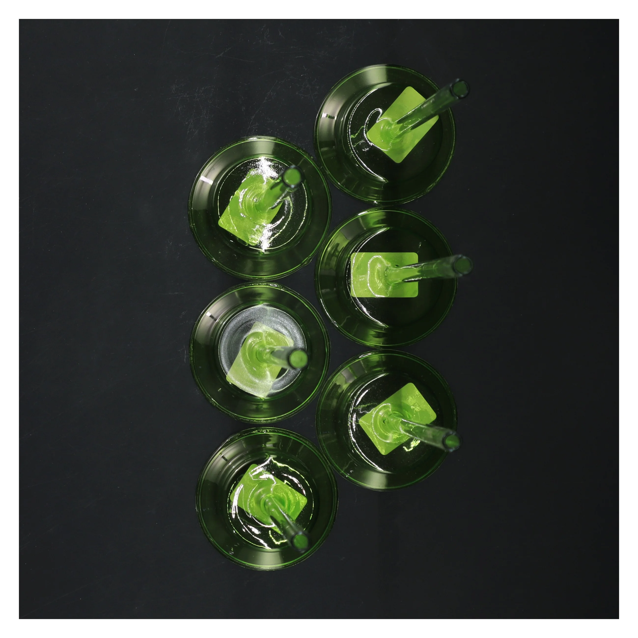 Grønne lysestager, sæt af 6 (str. 6 styk, 20 cm)