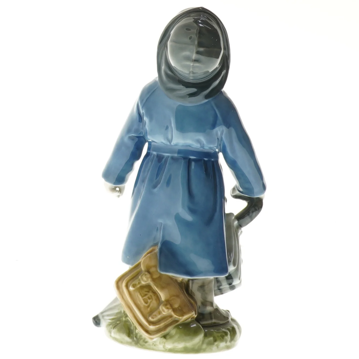 Porcelænsfigur med frakke og paraply fra Royal Copenhagen (str. 18,5 cm)