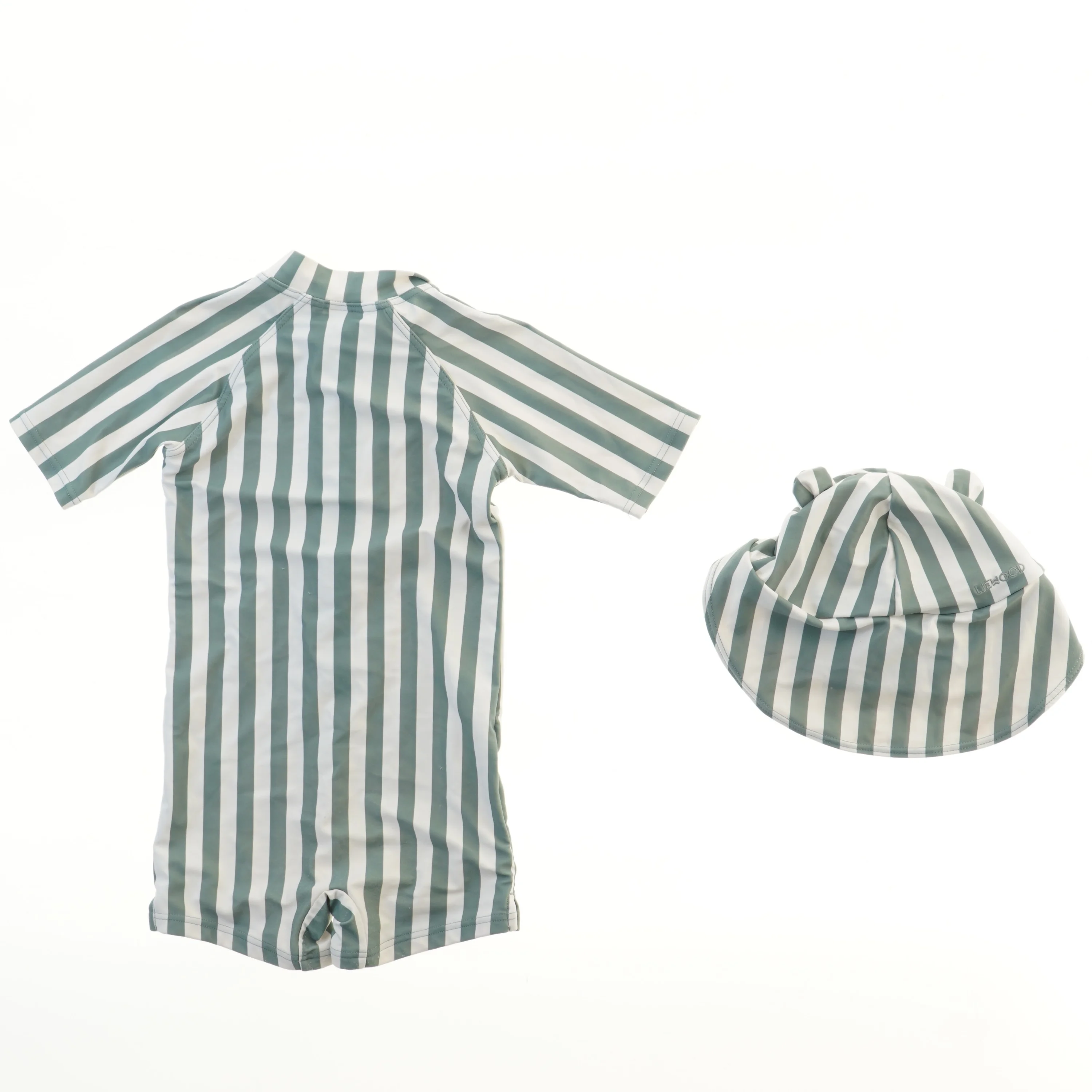 Stribet badedragt og hat fra Liewood (str. 86)