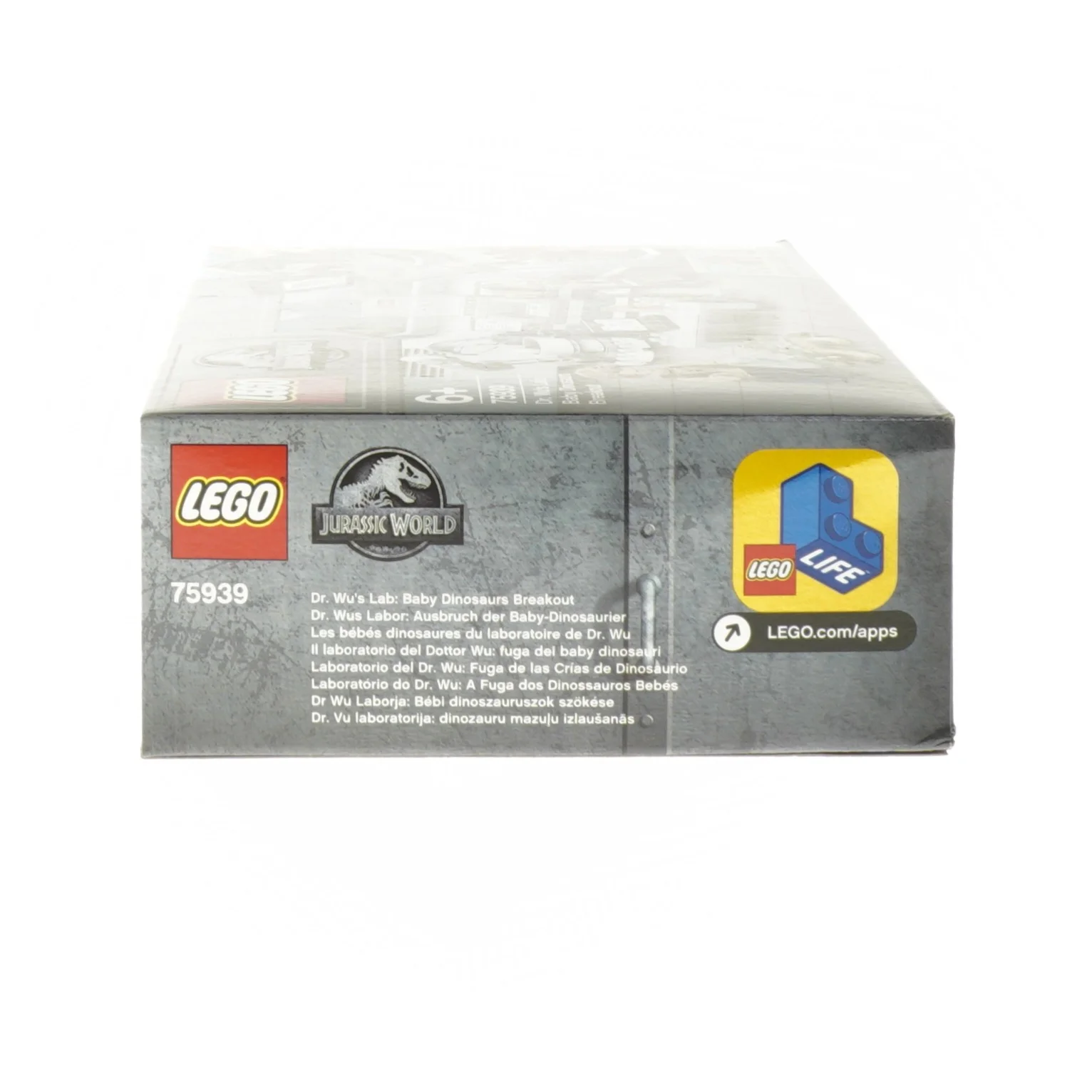 LEGO Jurassic World Dr. Wu's Lab sæt fra Lego (str. 14x6x26 cm)