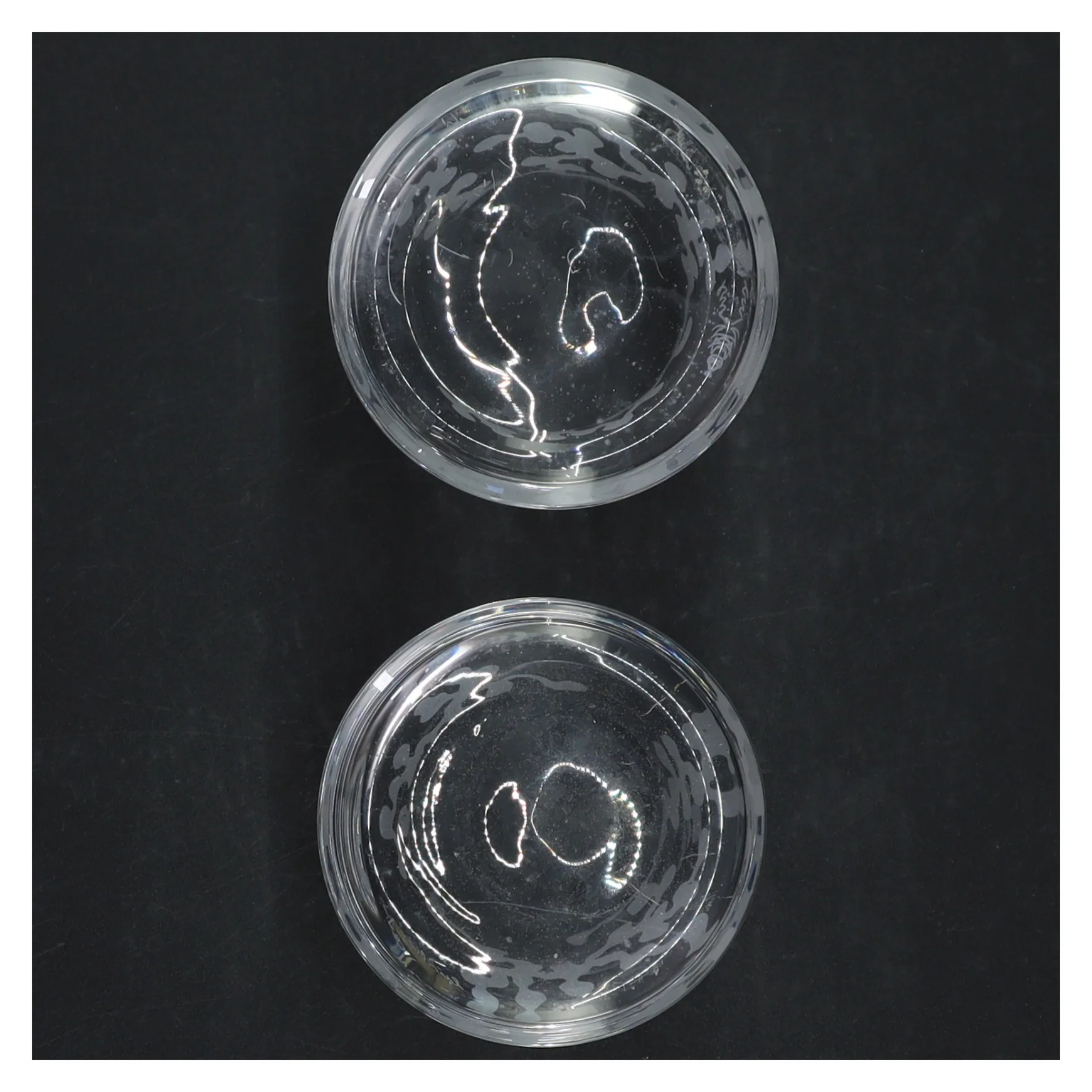 Gennemsigtige glasvaser med snefnugmønster (str. 7,5 cm, ø 6,5 cm)