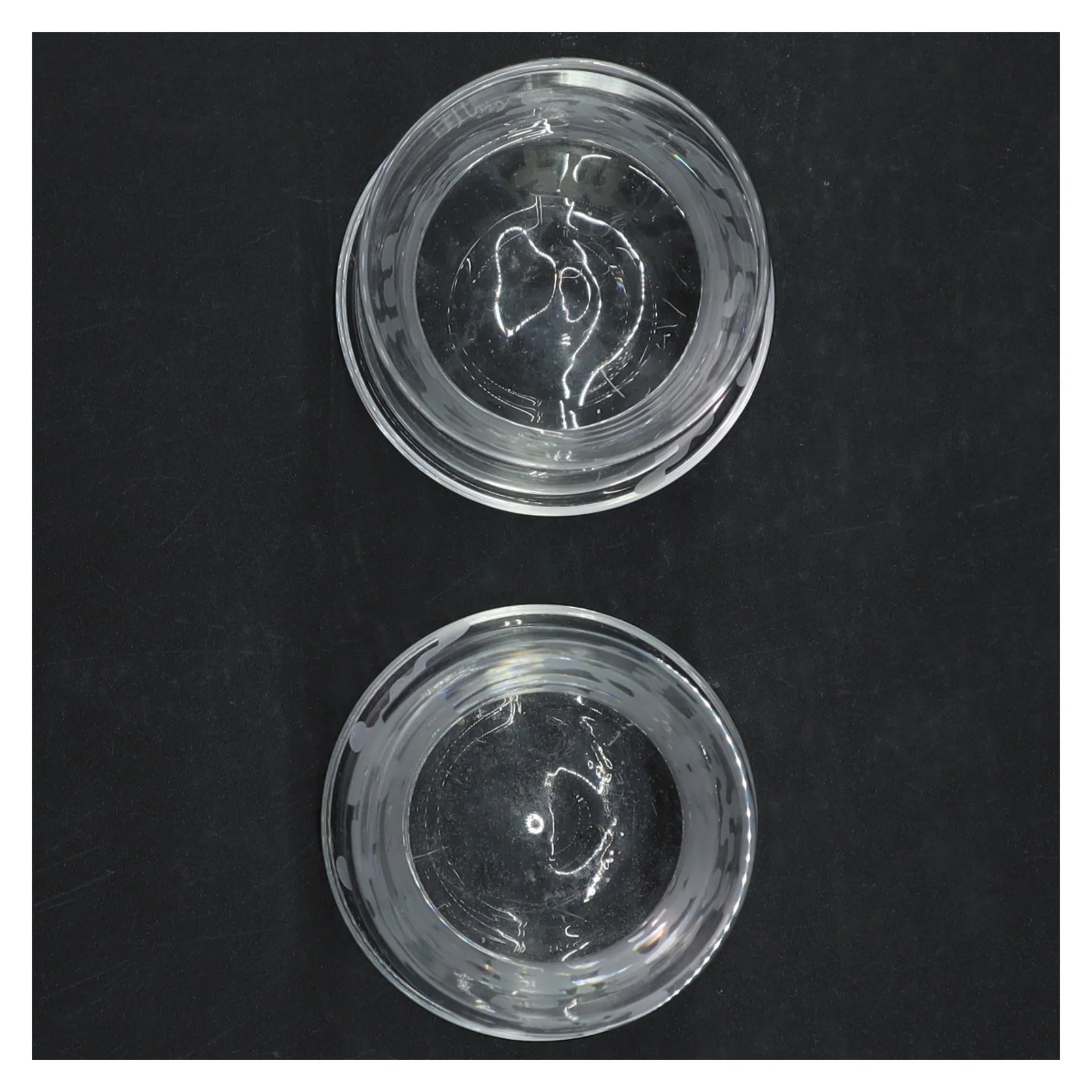 Gennemsigtige glasvaser med snefnugmønster (str. 7,5 cm, ø 6,5 cm)