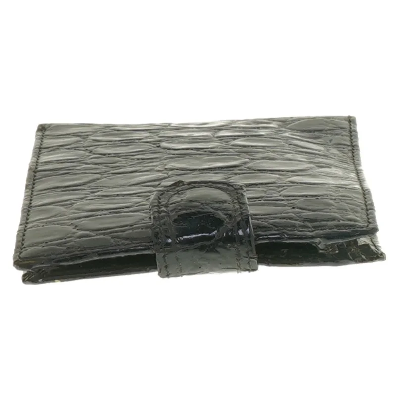 Sort krokodillemønstret pung (str. 12x9,5 cm)