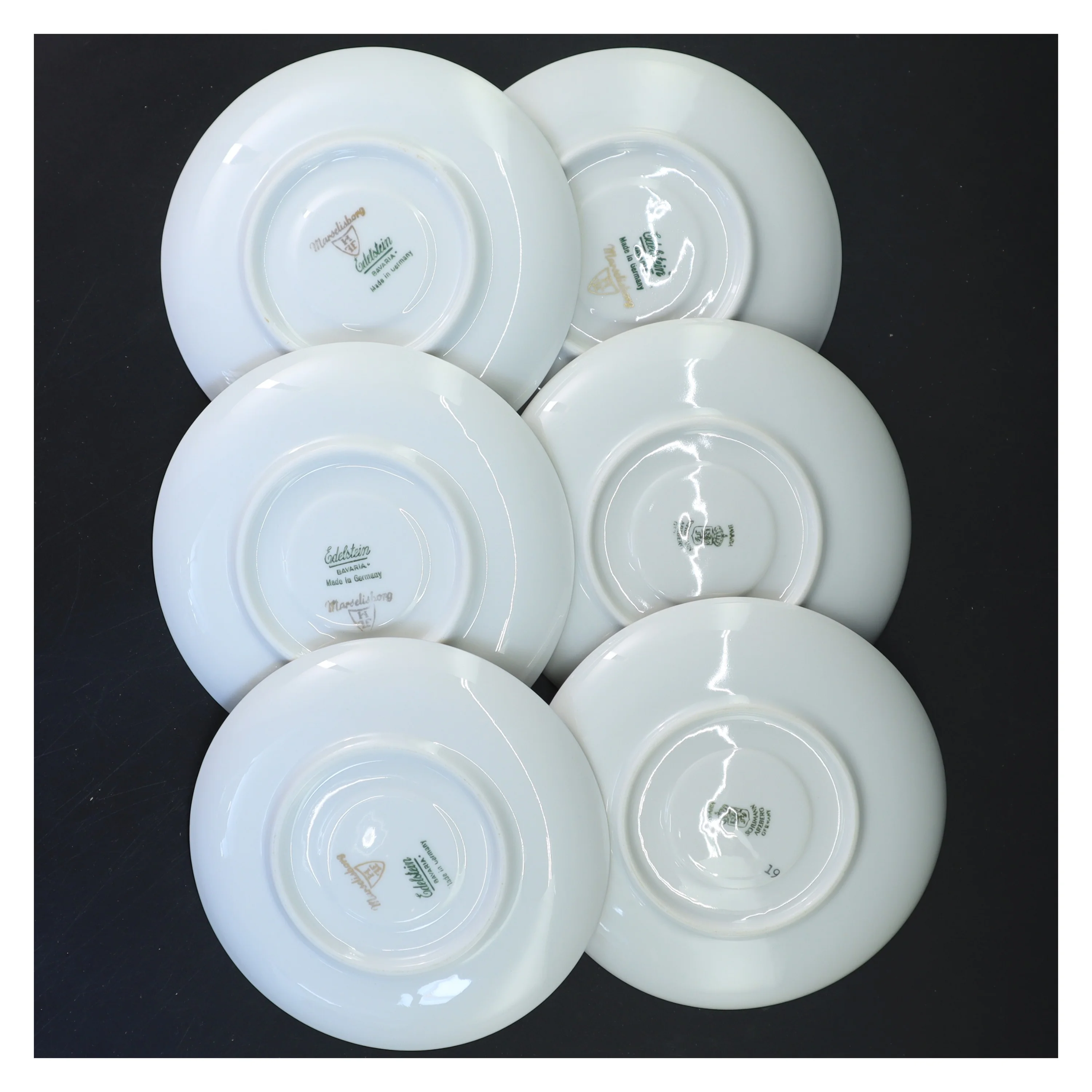 Porcelænspartsæt med kopper og underkopper (str. Ø 13,5&ø7,5x6,5 cm)