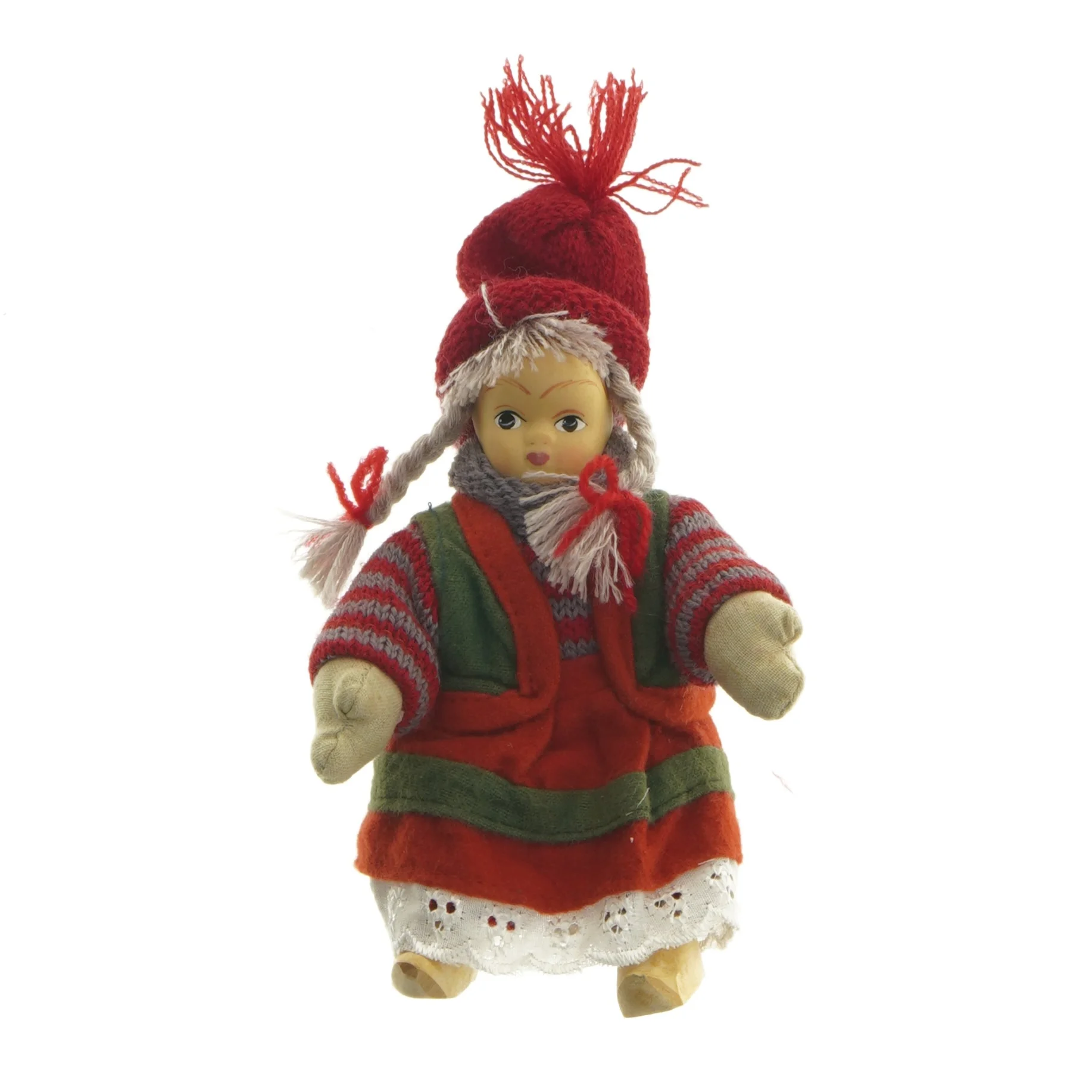 Klassisk dukke i folkekostume (str. 15 cm)