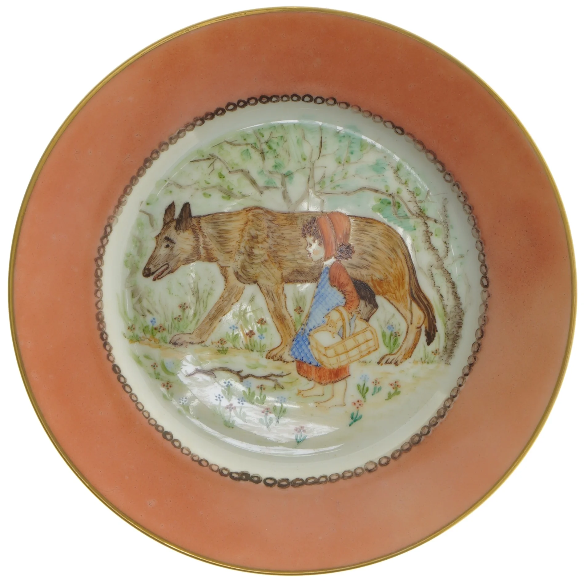 Dekorativ tallerken med Rødhætte motiv fra b&g (str. Ø 22 cm)