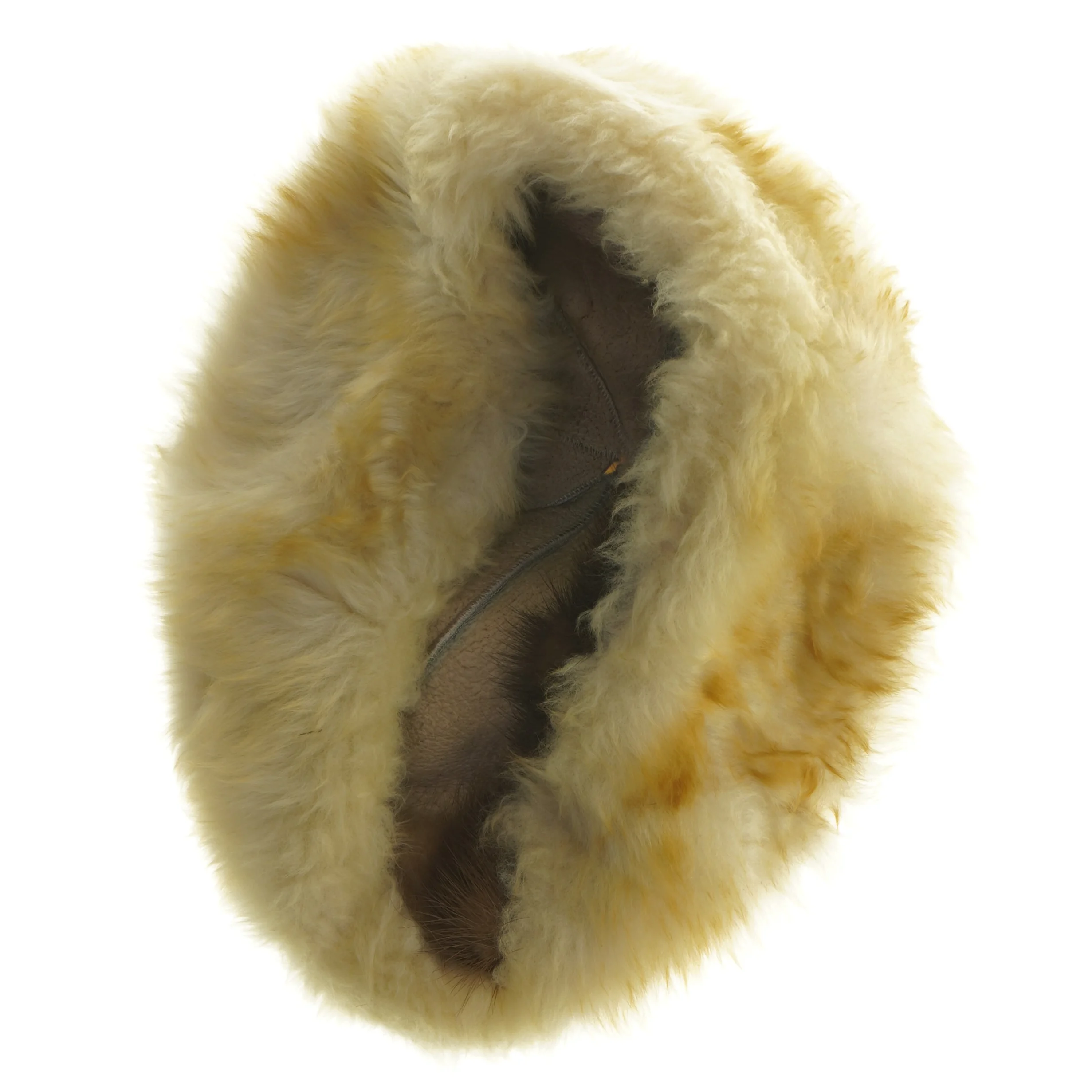 Rund pelsbeklædt seat pad (str. Ø 25 cm)