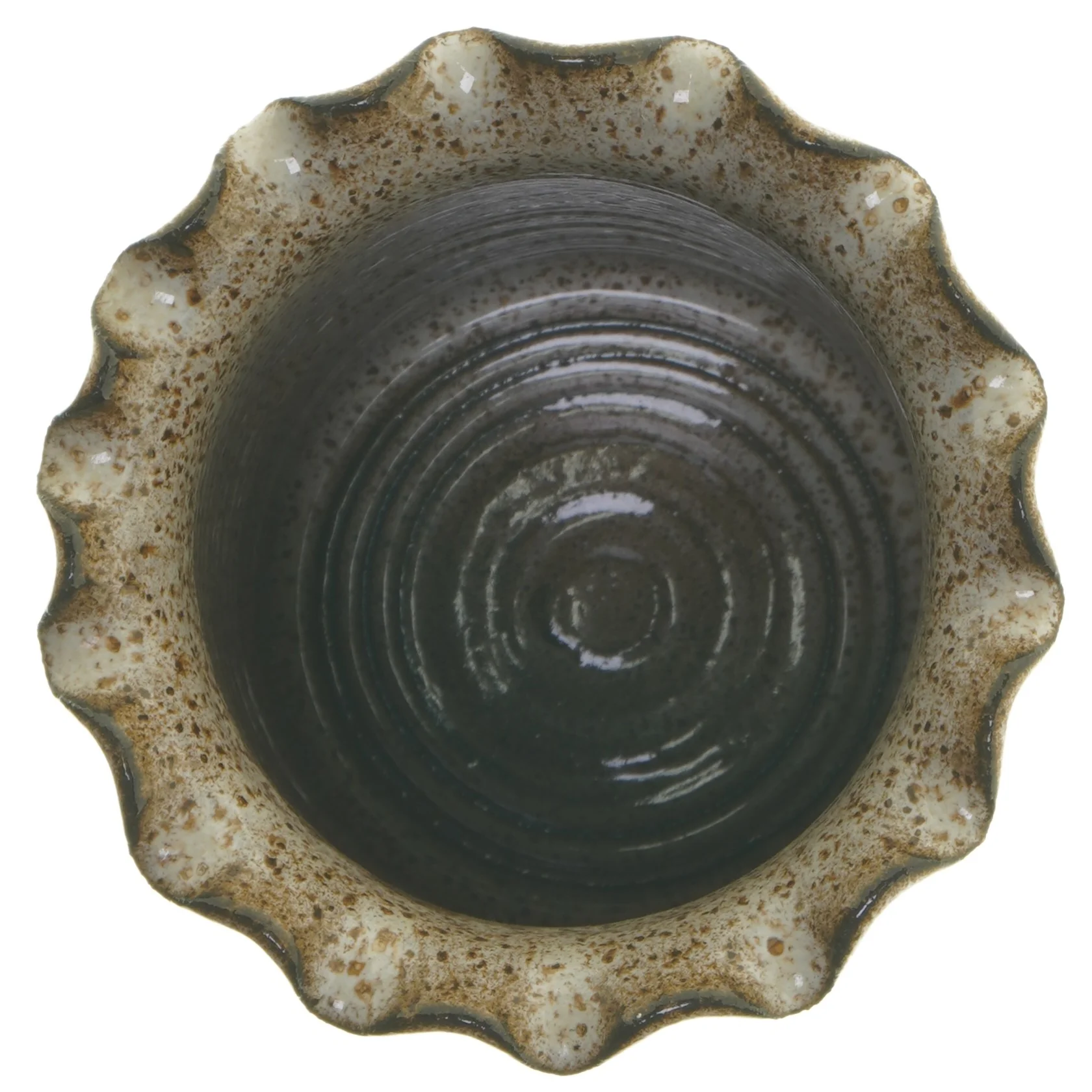 Keramisk vase med bølget kant af kaj henning (str. 28 cm)