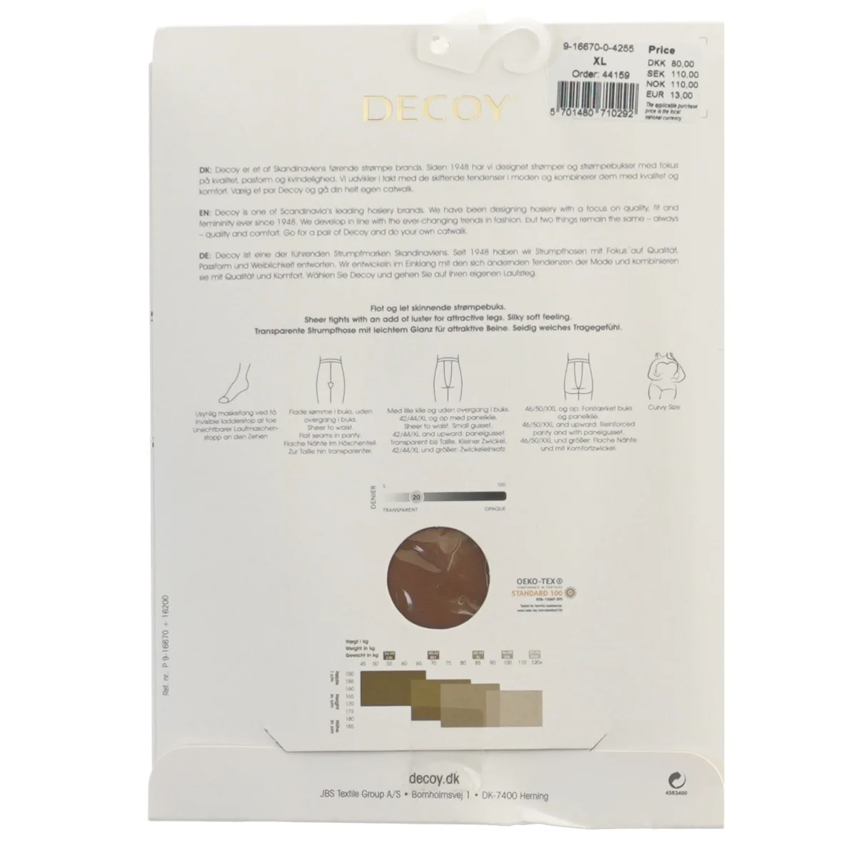 Strømpebukser fra Decoy XL fra Decoy (str. XL)