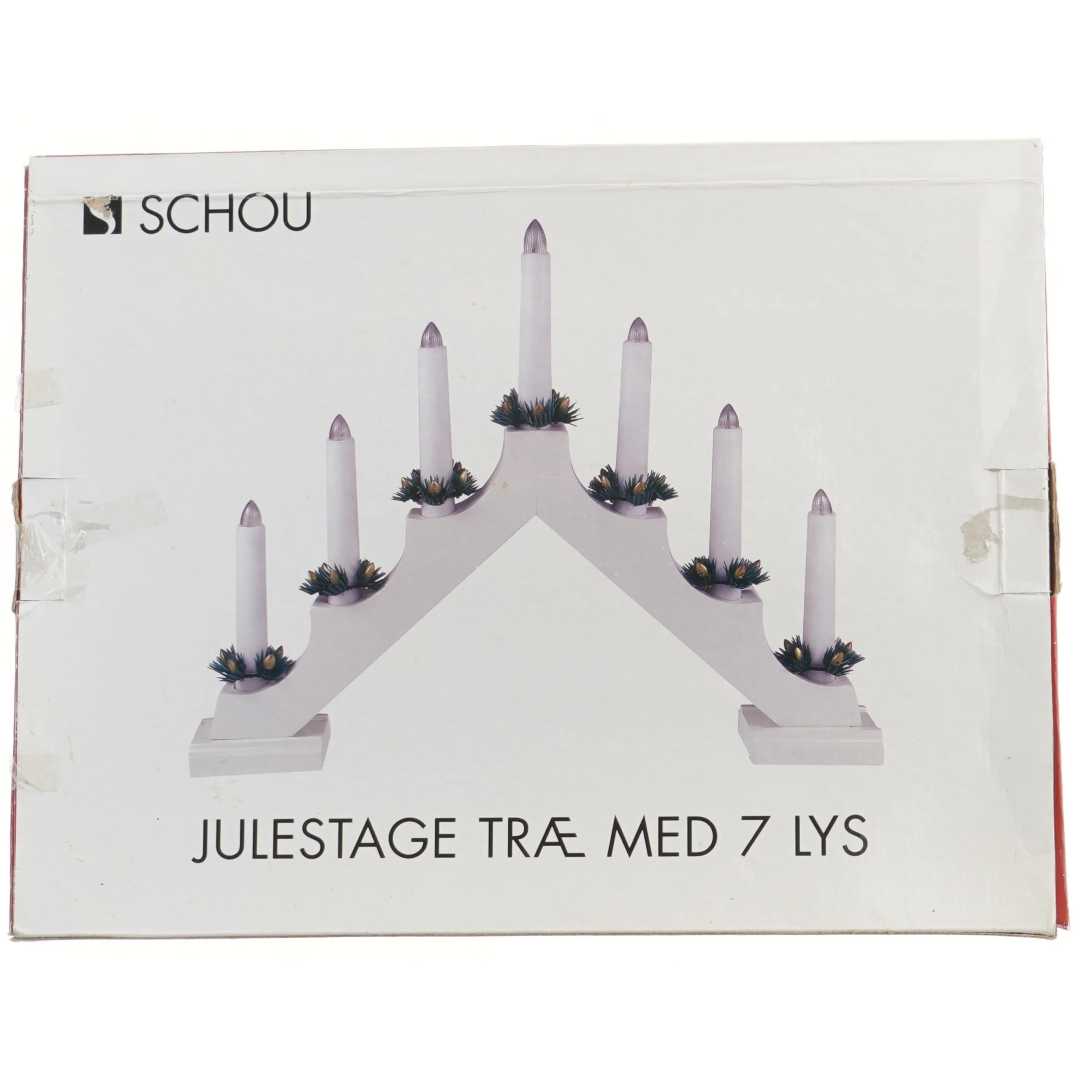 Julestage med 7 lys fra Schou (str. 40,5 cm)