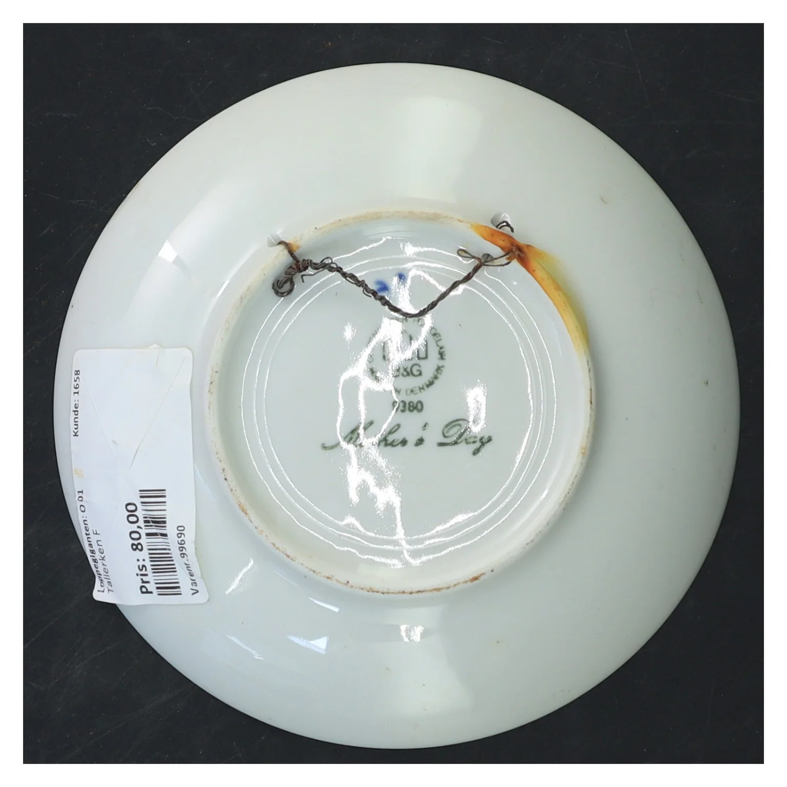 Mors Dag 1980 dekorativ tallerken fra Bing & Grøndahl (str. Ø 15 cm)