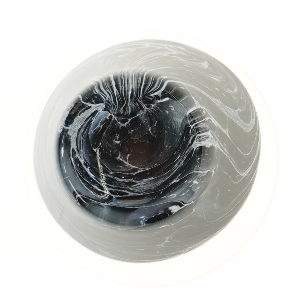 Glas vase med marmoreret mønster (str. Ø 19 cm)