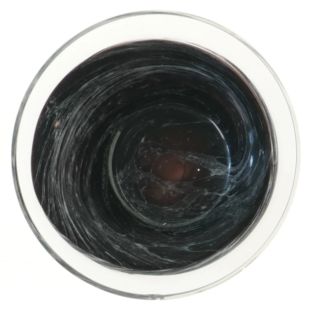 Glas vase med marmoreret mønster (str. Ø 19 cm)