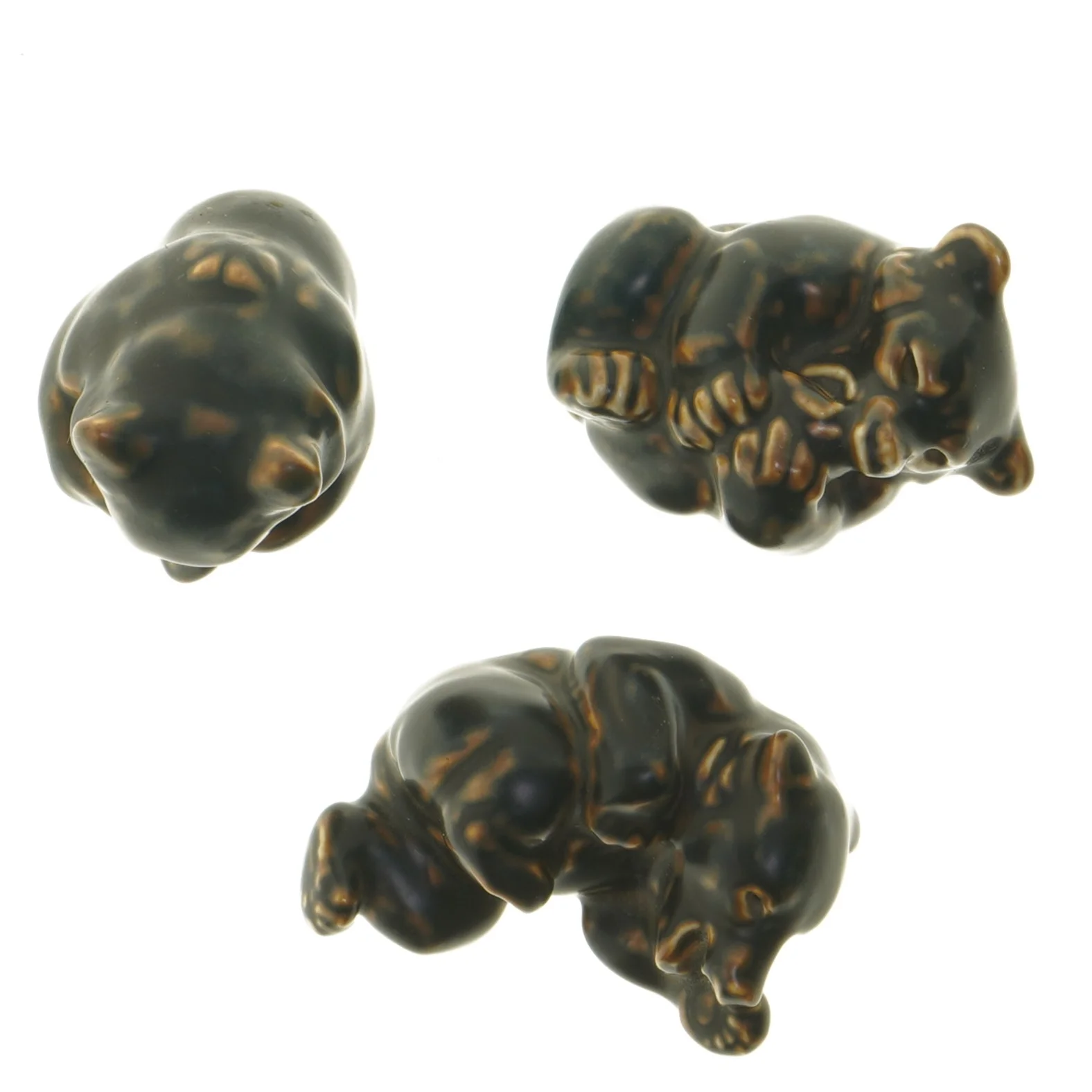 Keramik bjørnefigurer (str. 3 stk 10 cm) fra Royal Copenhagen