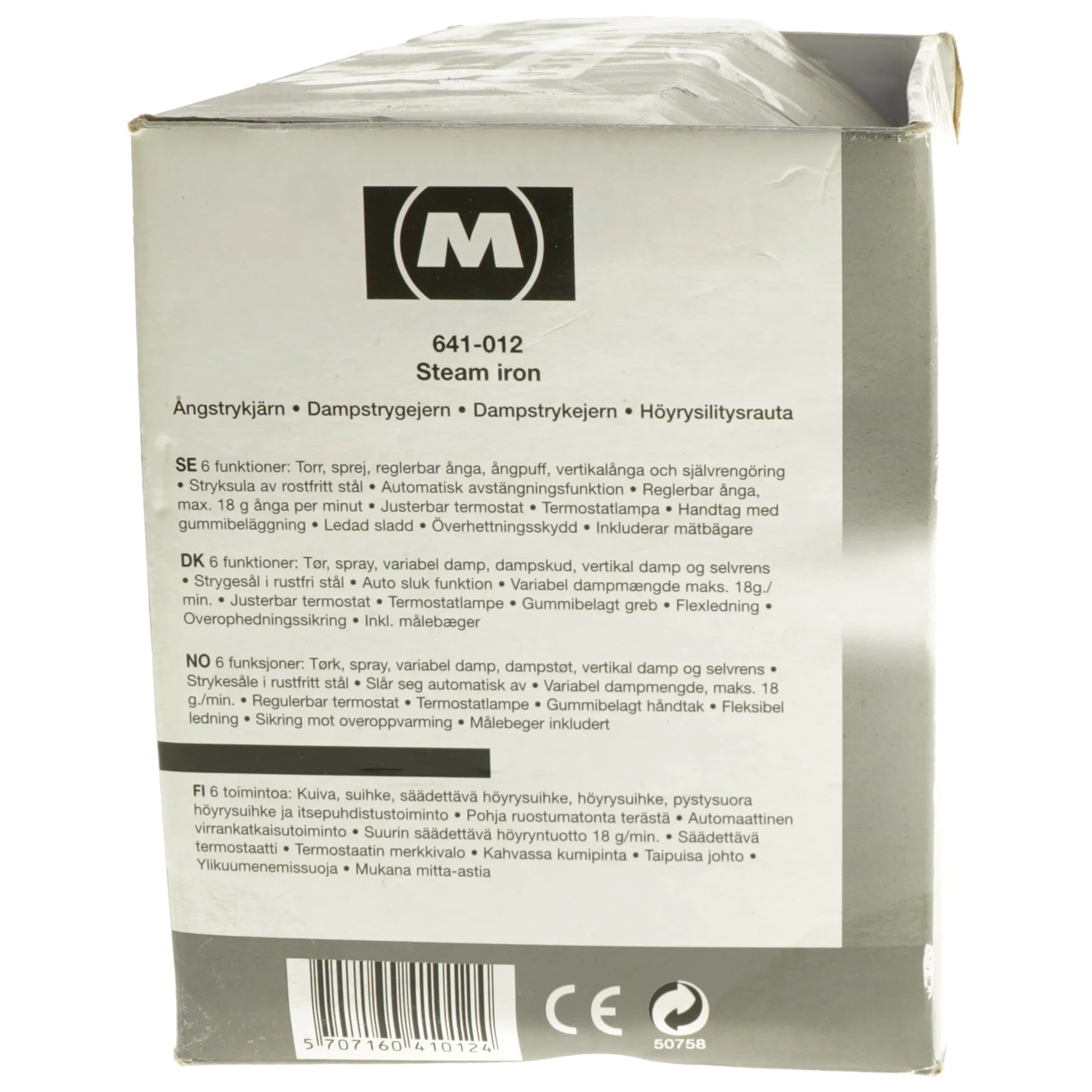 Melissa dampstrygejern fra Melissa (str. 28x12 cm)