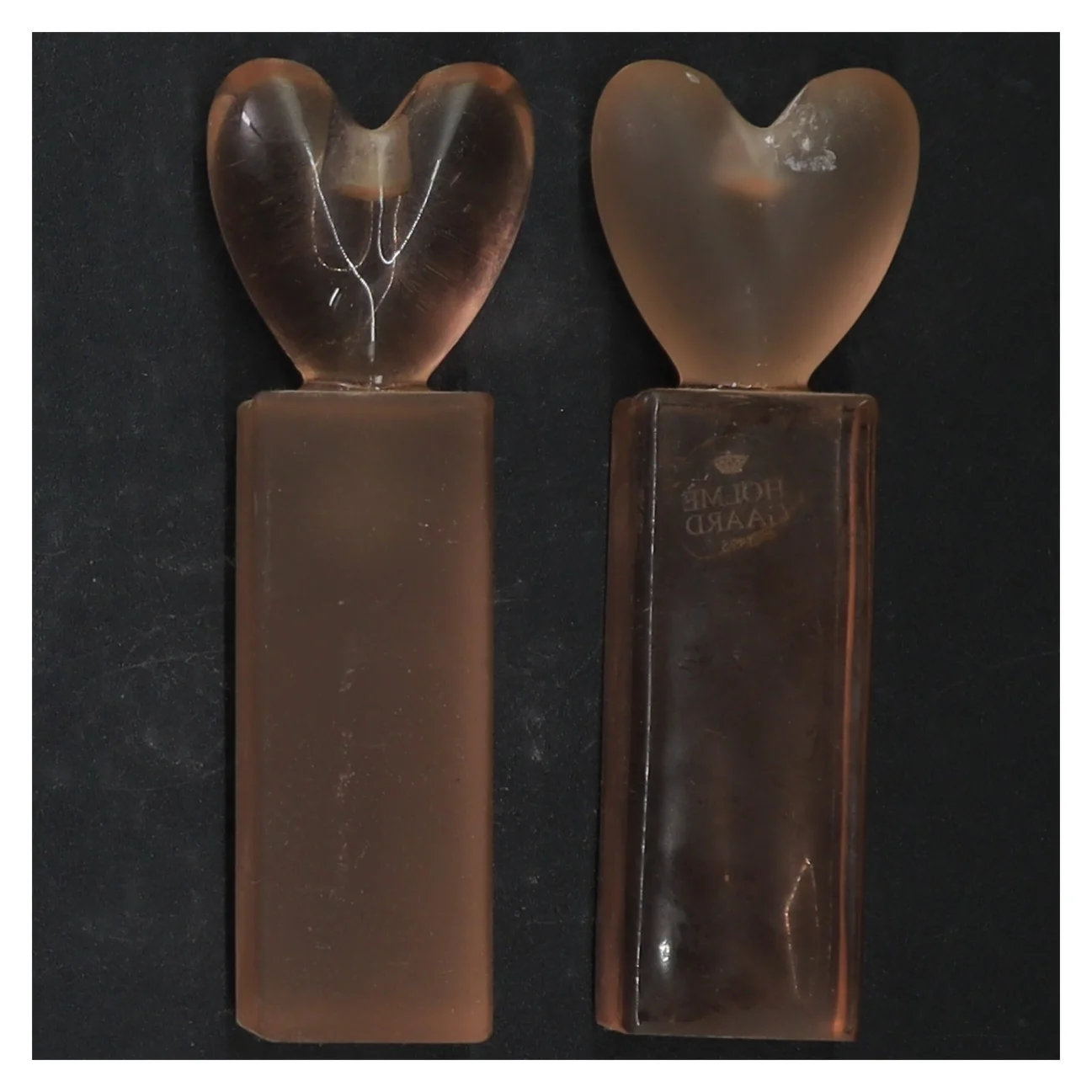 Holmegaard hjerteformet lysestager fra Holmegaard (str. 14 cm)