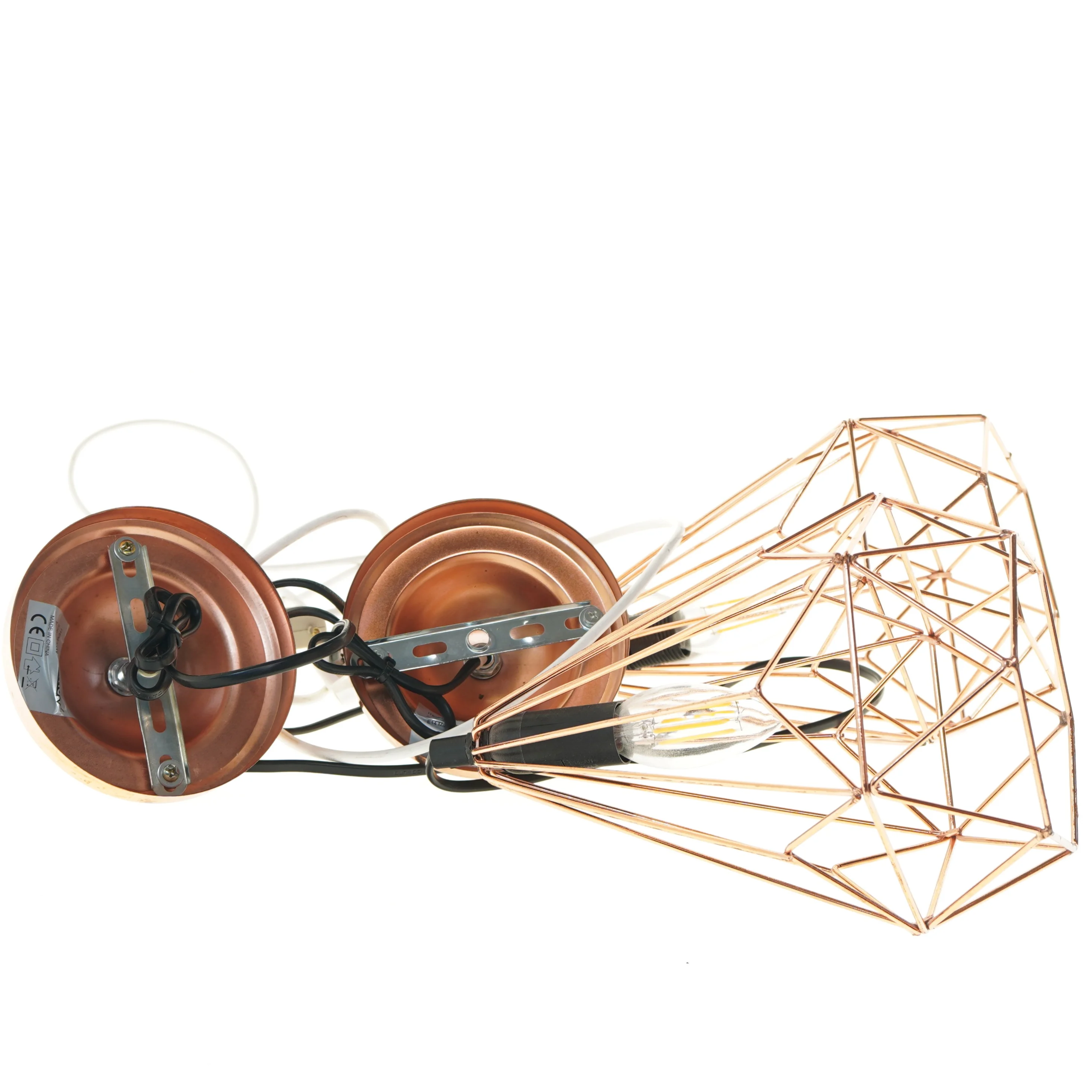 Kobber pendellamper fra Rohs (str. Ø 18x25 cm)