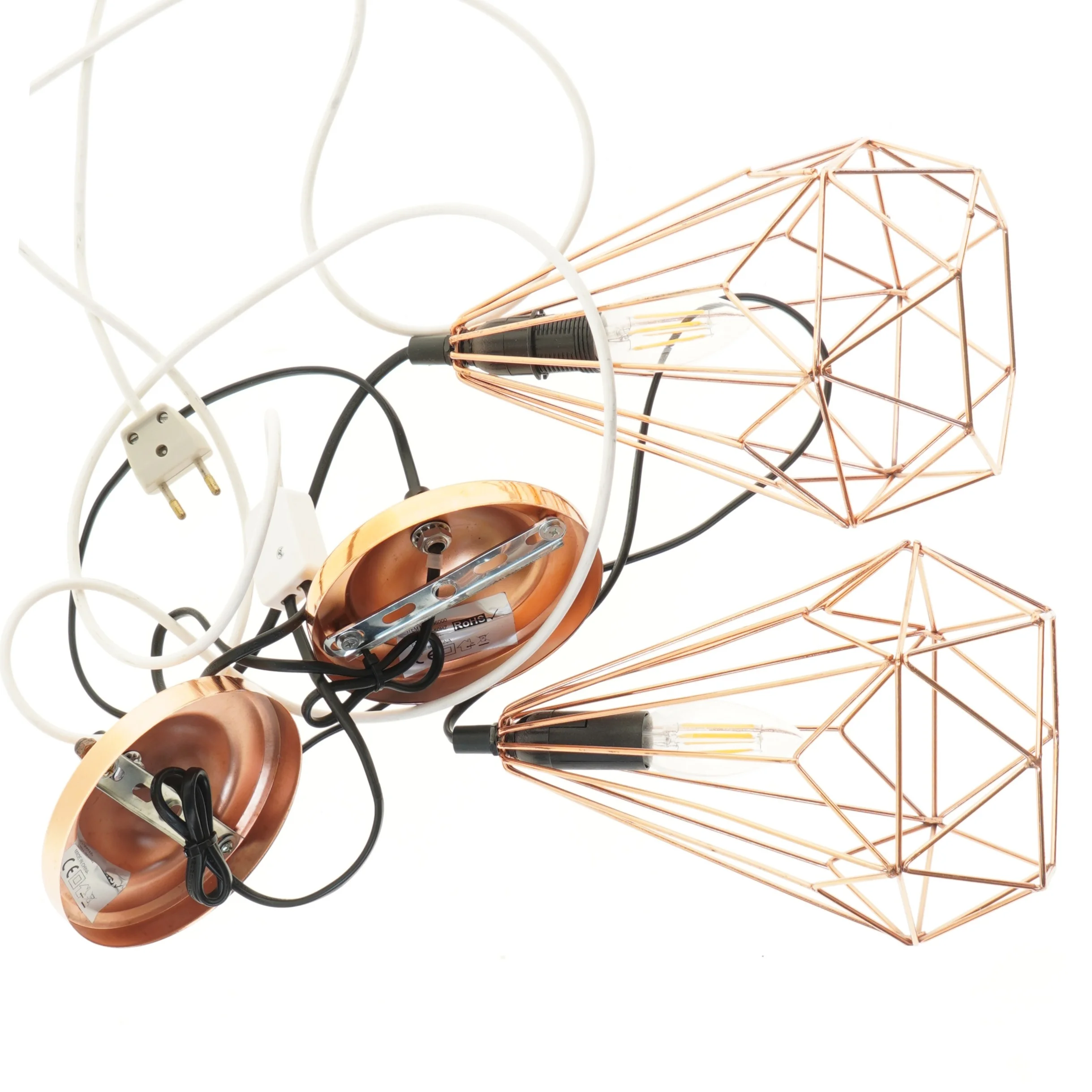 Kobber pendellamper fra Rohs (str. Ø 18x25 cm)