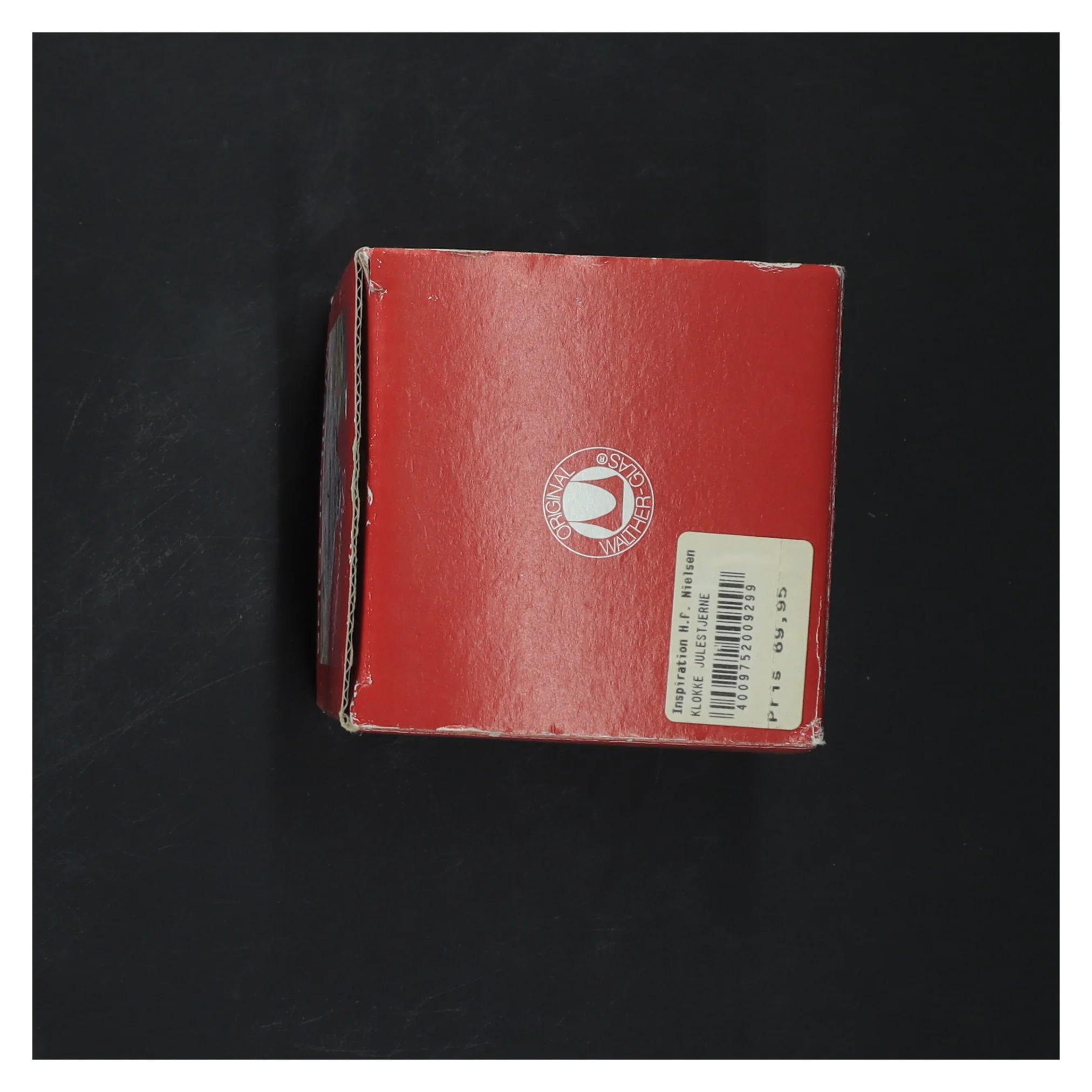 Glasklokke med grøn sløjfe fra Walther-Glas (str. 10 cm)