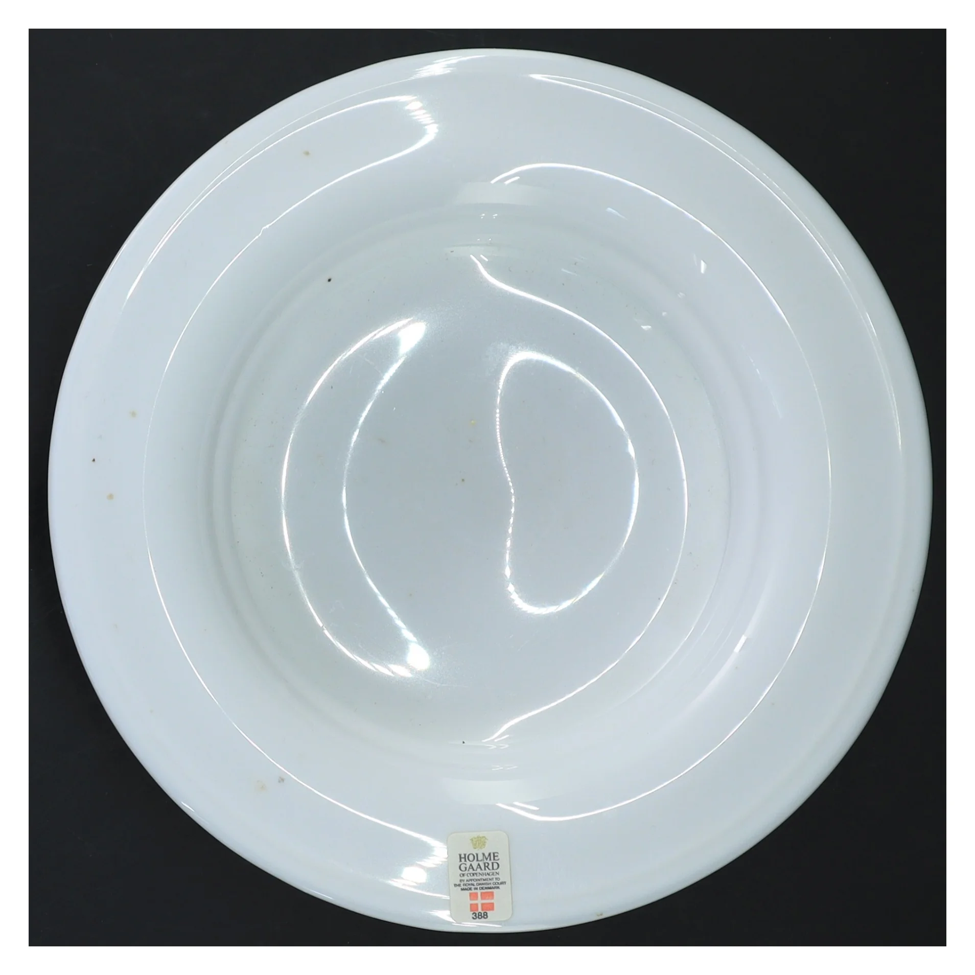 Hvid glasskål 19 cm fra Holmegaard (str. Ø 19 cm)