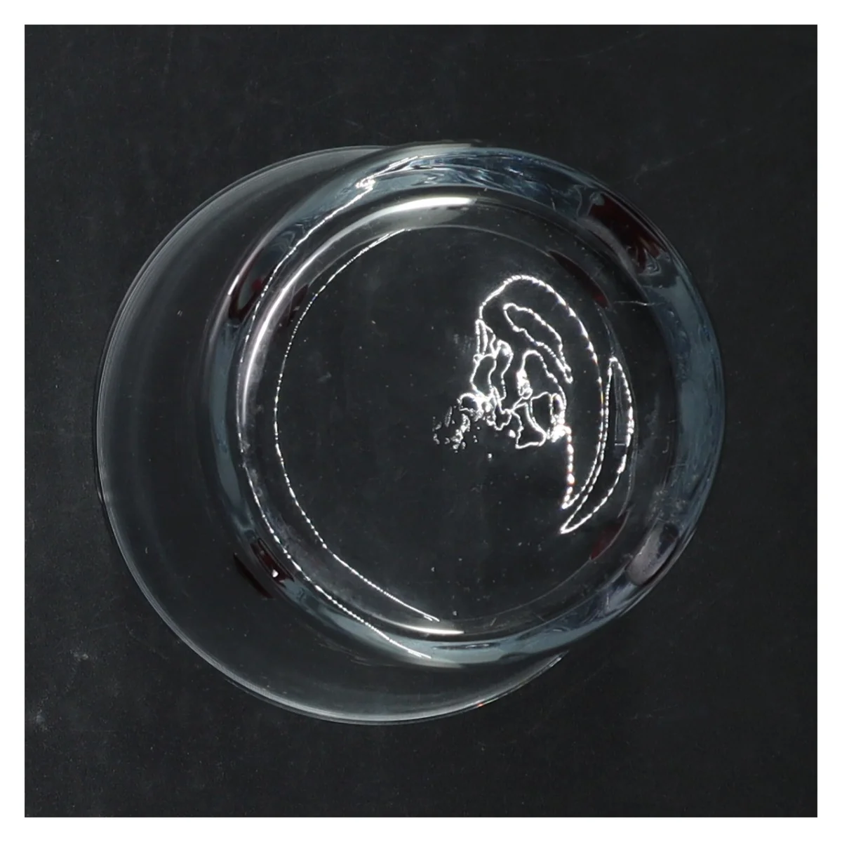 Glasvase med bobledekoration (str. Ø. 10 cm. længde, 11 cm)