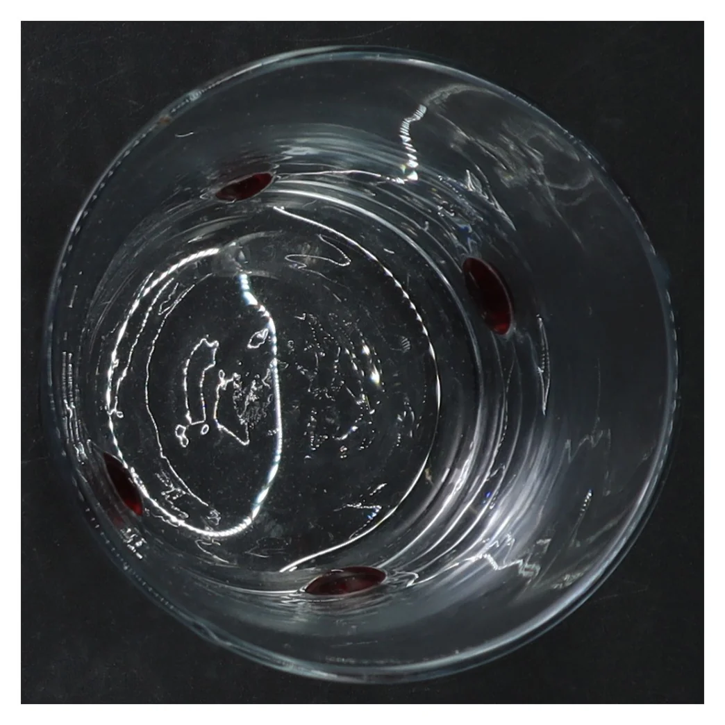 Glasvase med bobledekoration (str. Ø. 10 cm. længde, 11 cm)