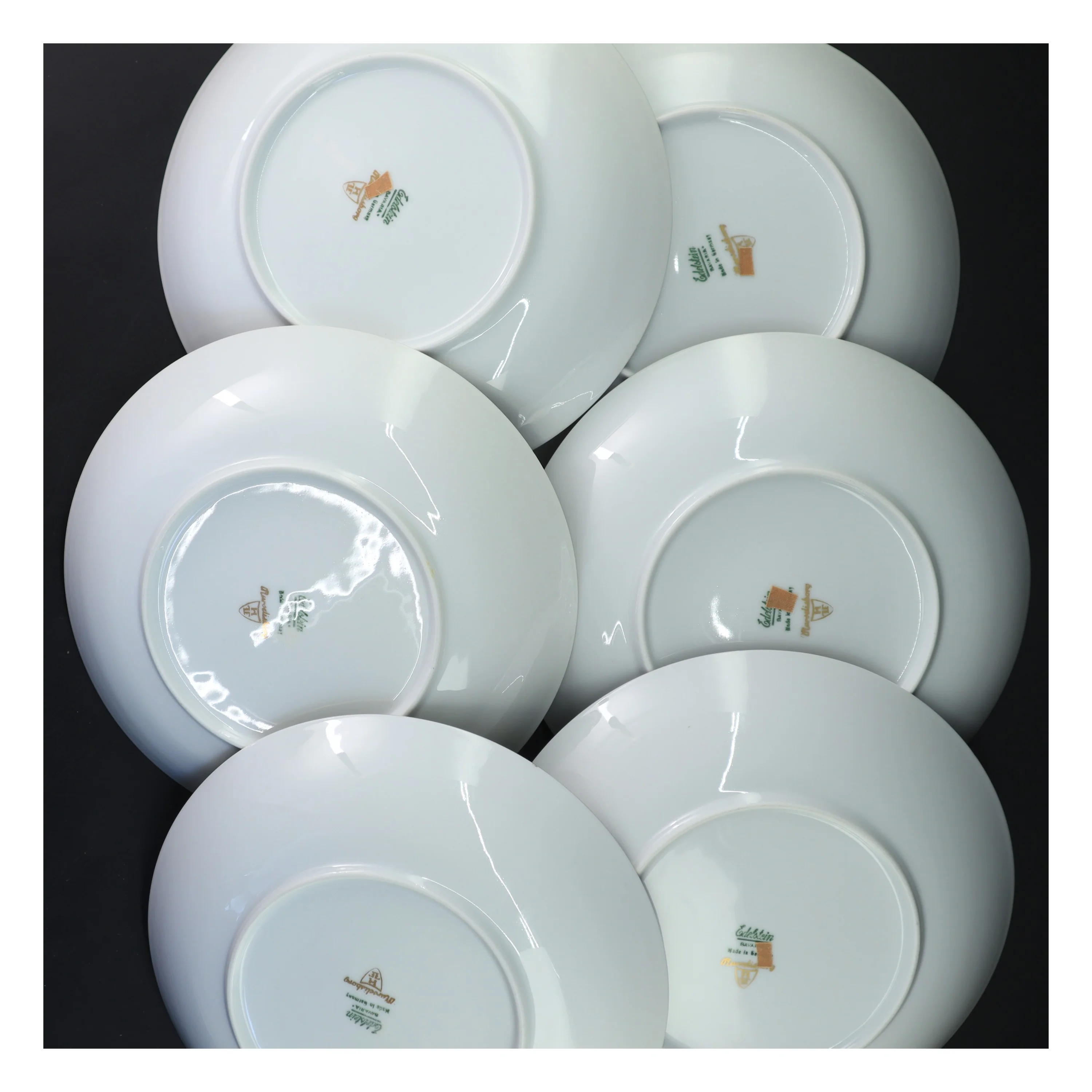Porcelæn tallerkener med guldkant fra Alka Kunst, Mönchof (str. Ø 22x3,5 cm)