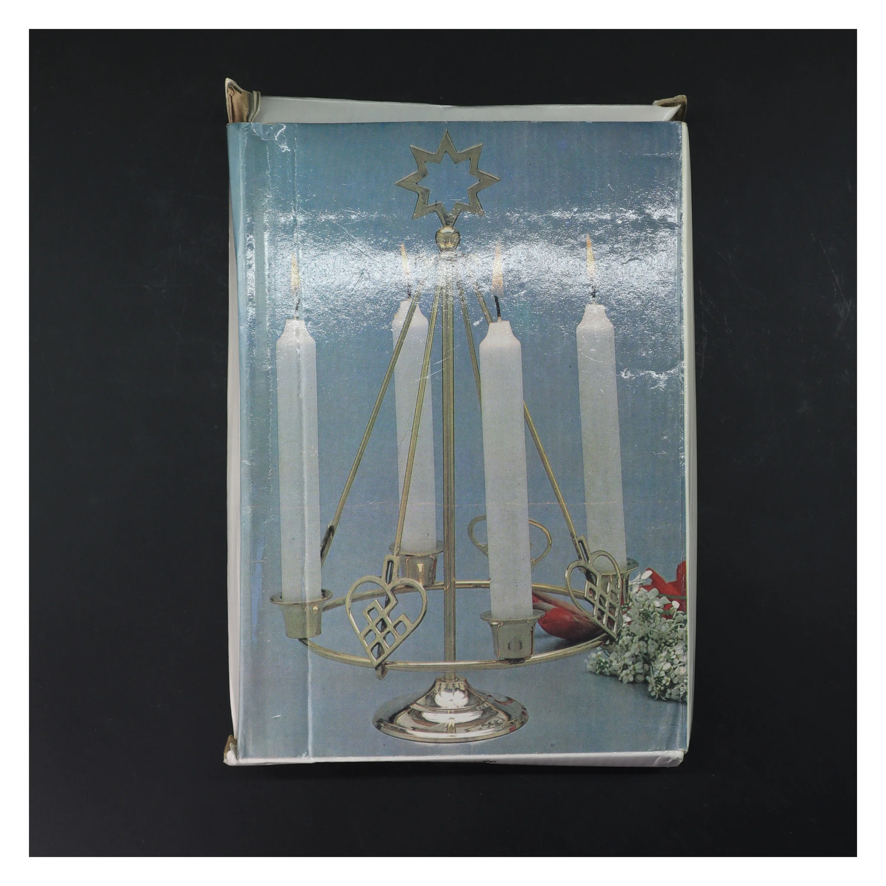 Advent lysestage med hjerter (str. Ø 18x h 32 cm)