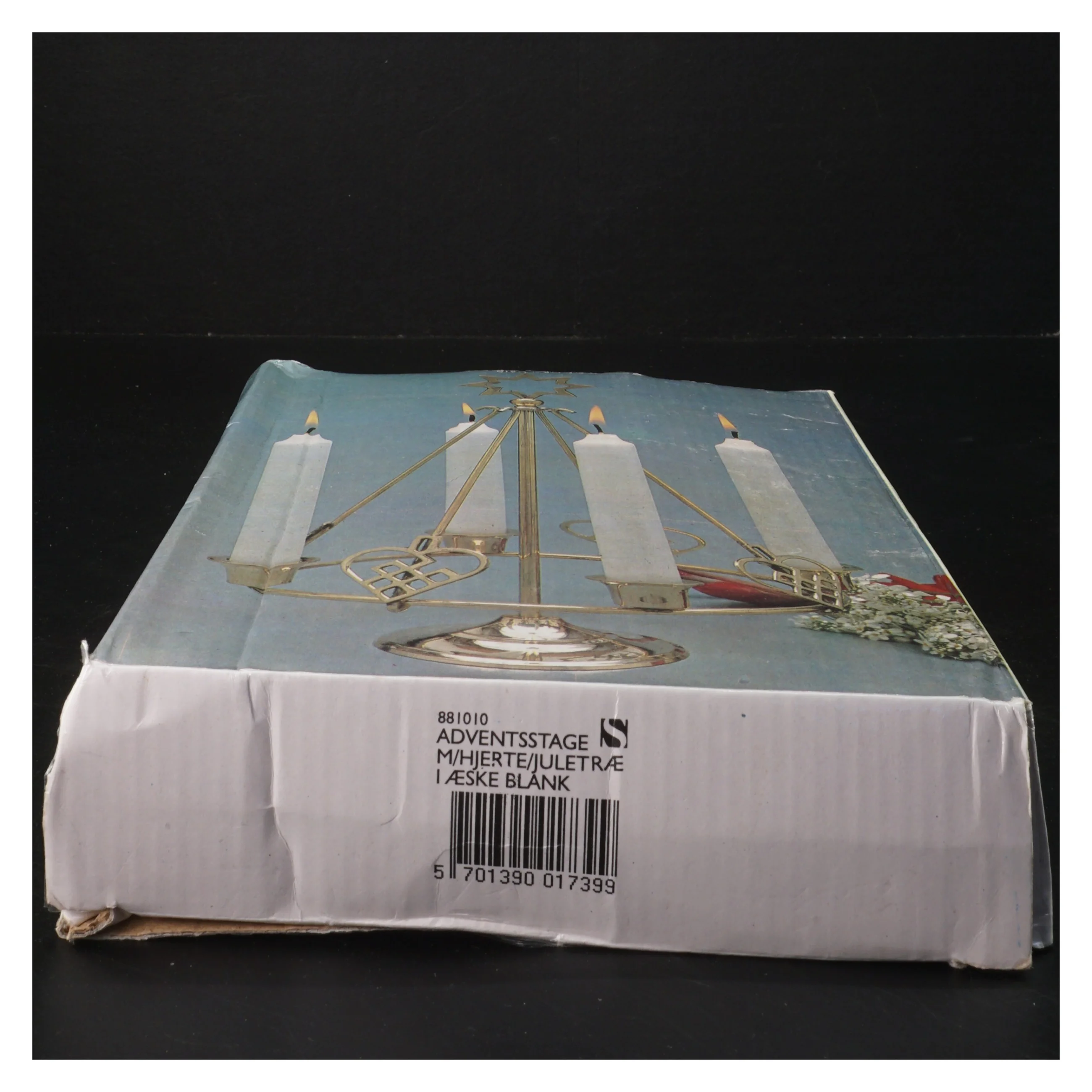 Advent lysestage med hjerter (str. Ø 18x h 32 cm)