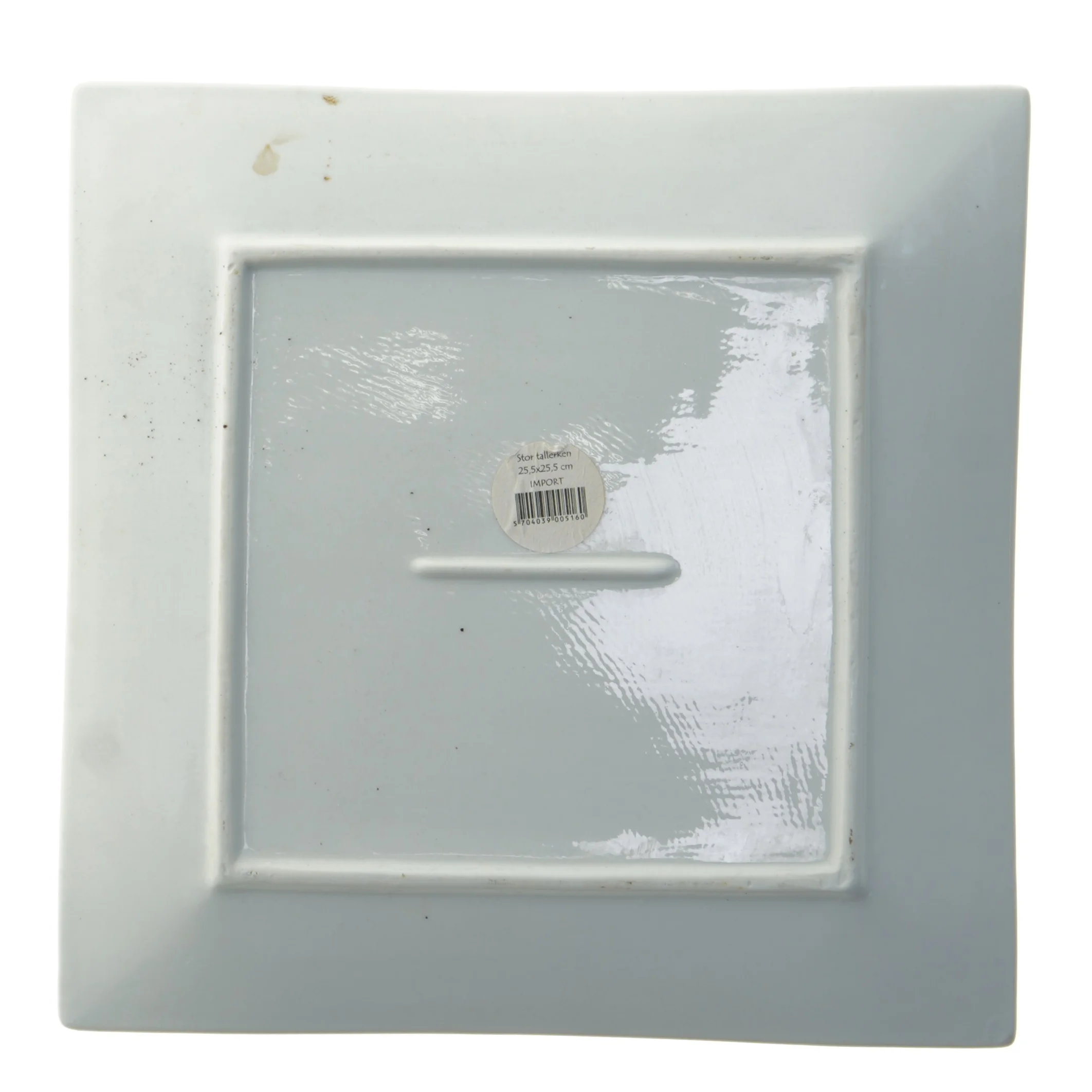 Firkanet tallerken med mønster (str. 25,5x25,5 cm)