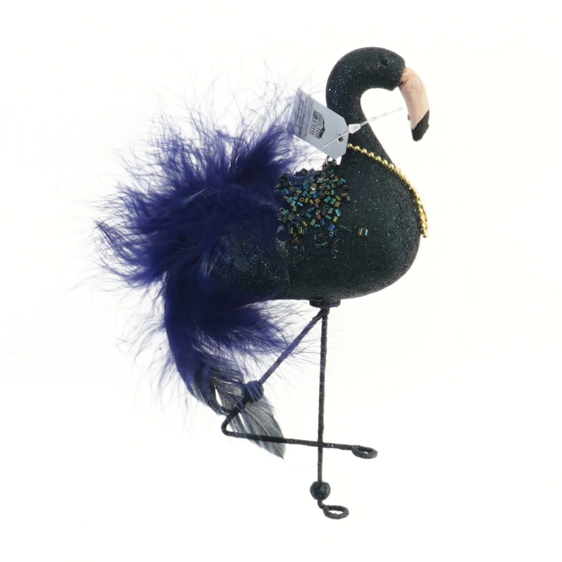 Dekorativ flamingo med glimmer fra Det Gamle Apotek (str. 20 cm)