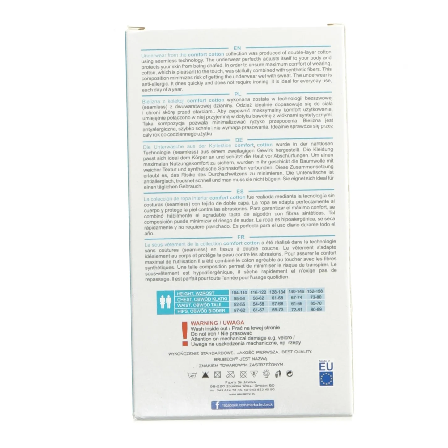 Undertøjs sæt (str. 45x25 cm) fra Brubeck