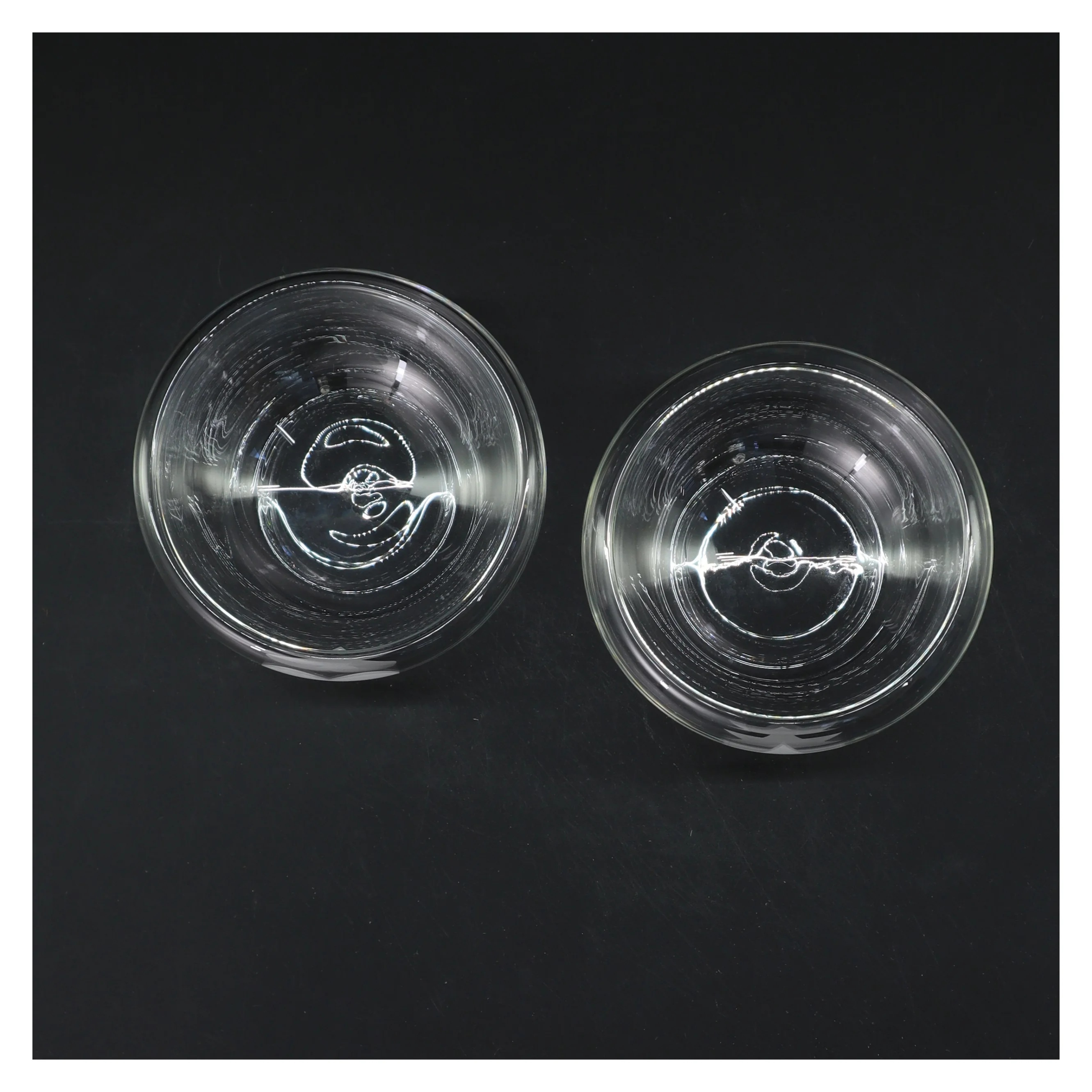 Små glasskåle med hjerte og stjerne (str. Ø 9,5 cm)