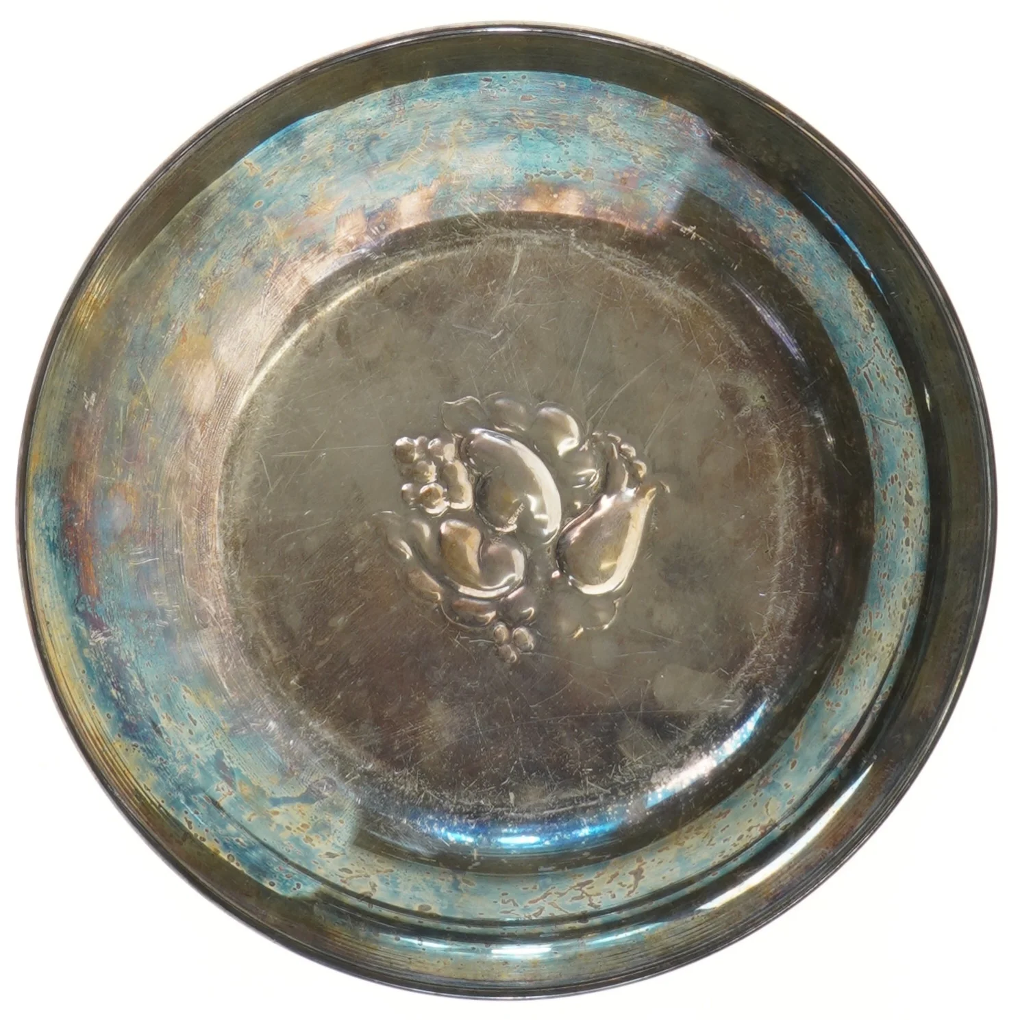 Dekorativ metal fad (str. Ø 29 cm)