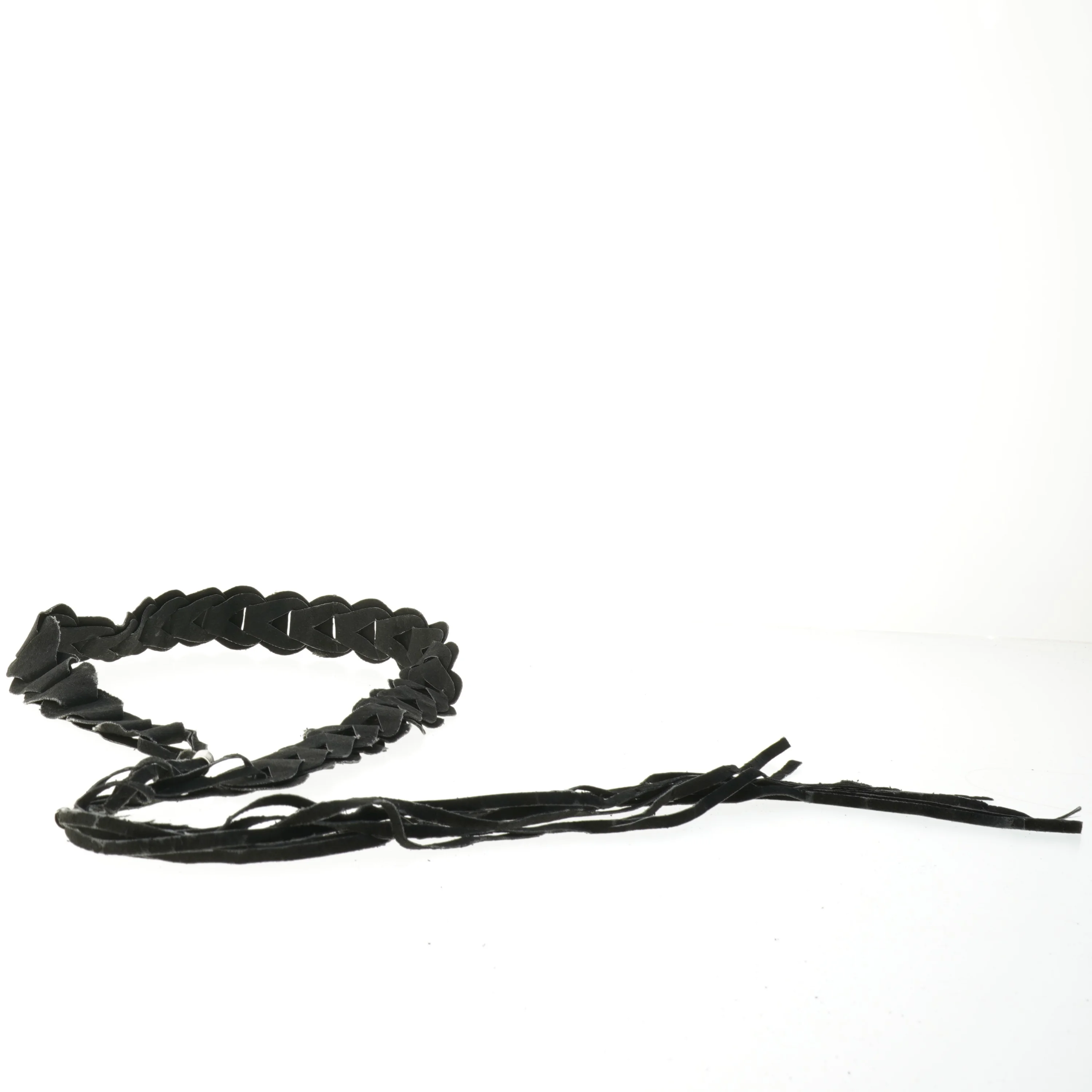 Sort flettet bælte (str. 78 cm)