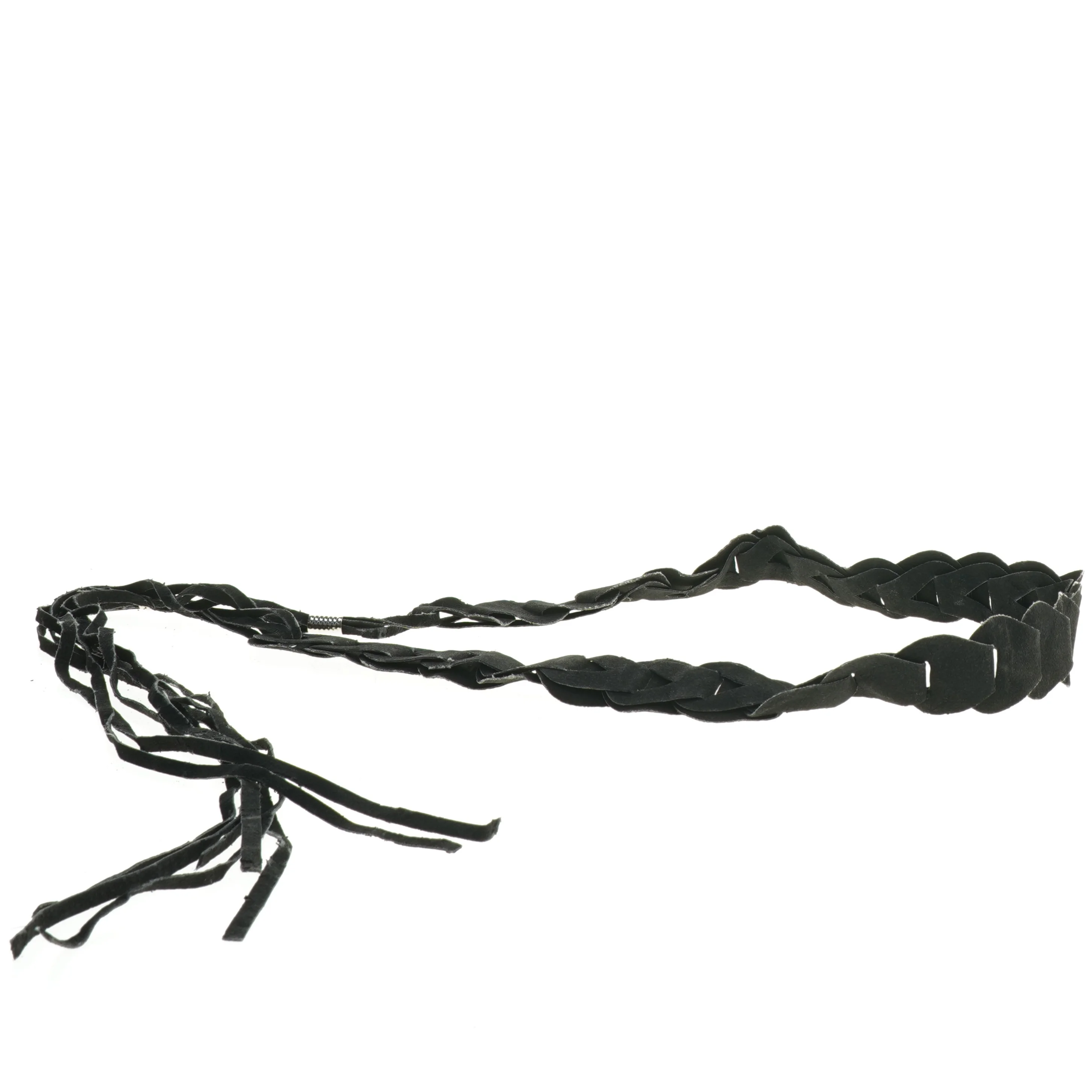 Sort flettet bælte (str. 78 cm)