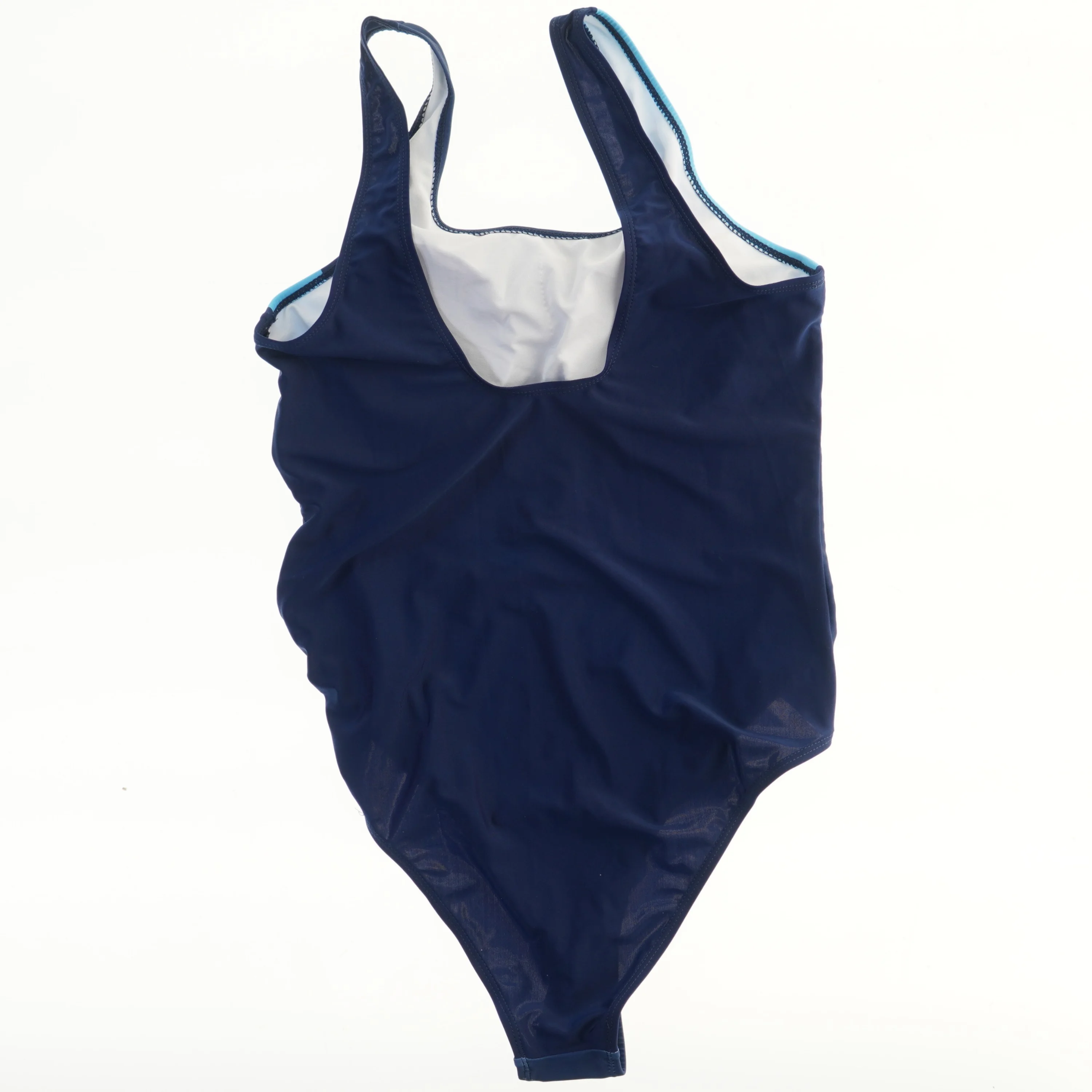 Badedragt med blå striber (str. L)
