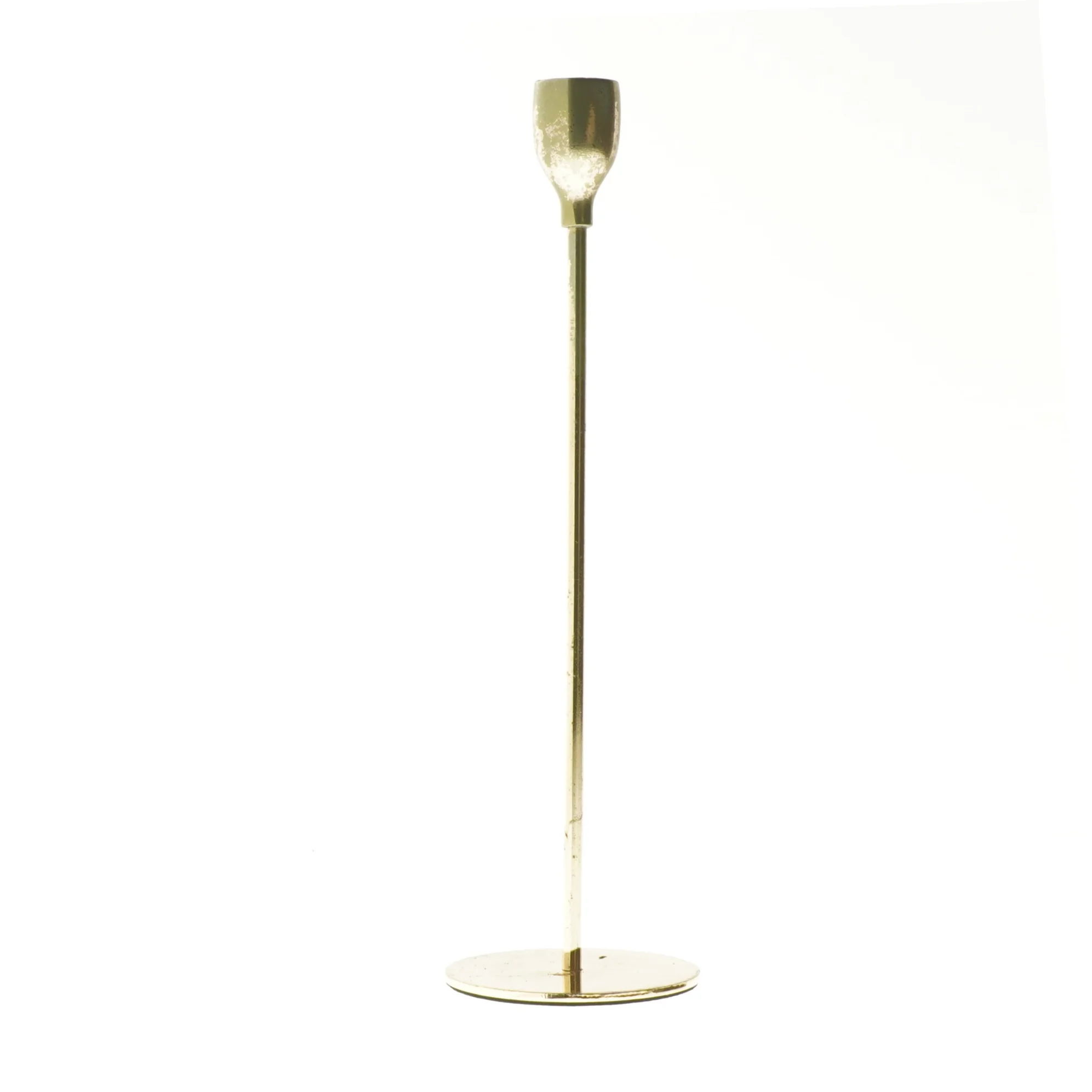 Guld lysestage (str. 20 cm)