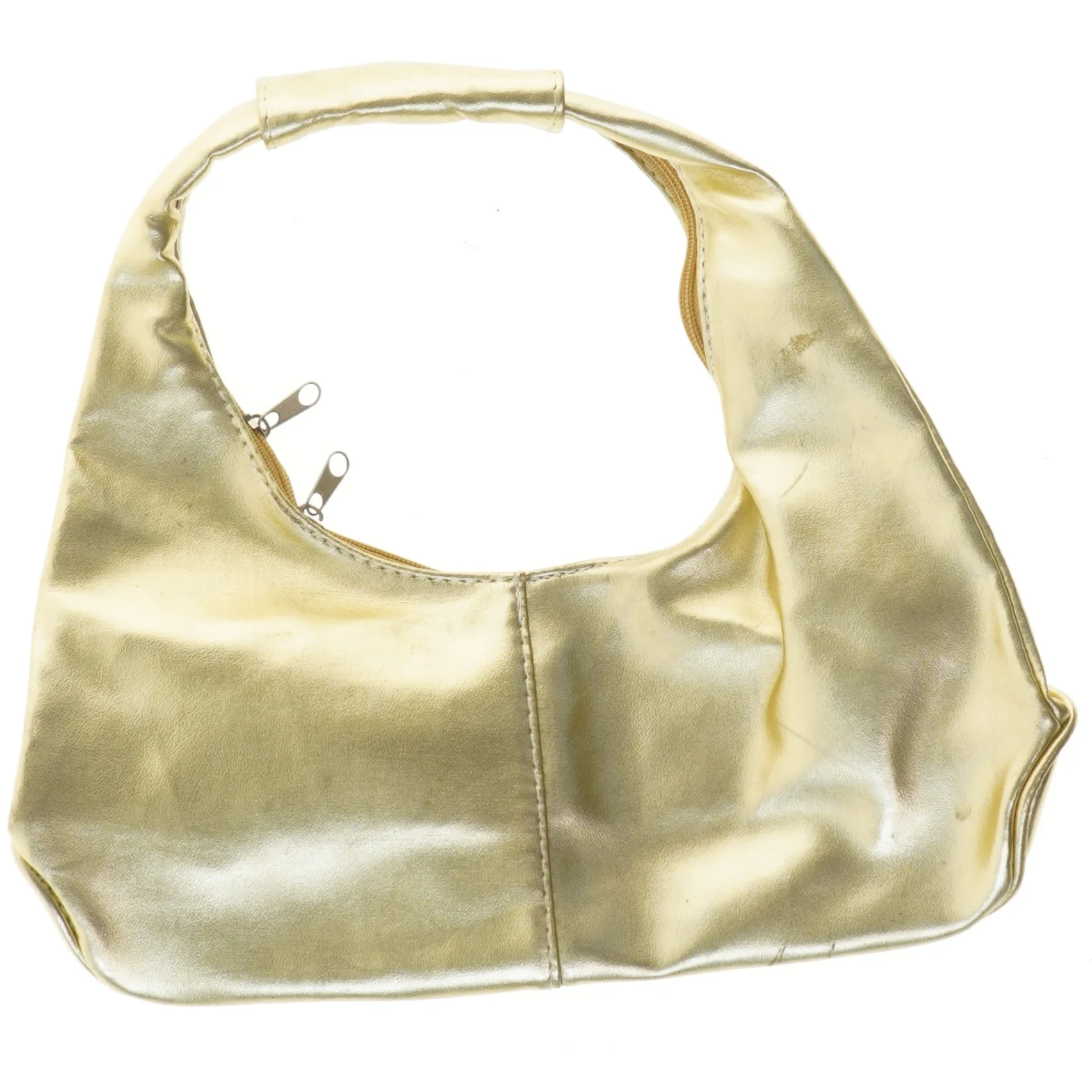 Guld håndtaske (str. 33x30 cm)