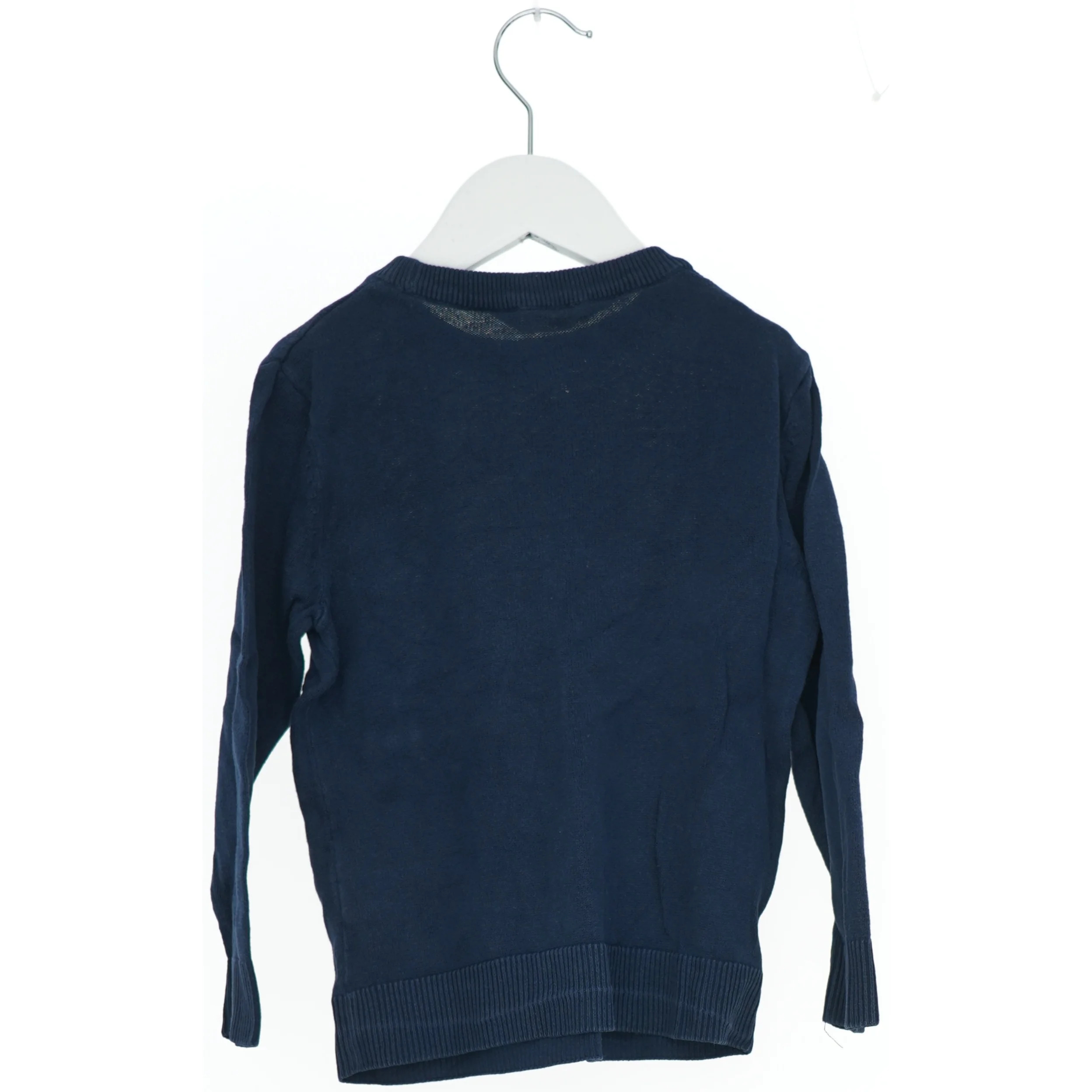 Langærmet mørkeblå trøje fra H&M (str. 104)