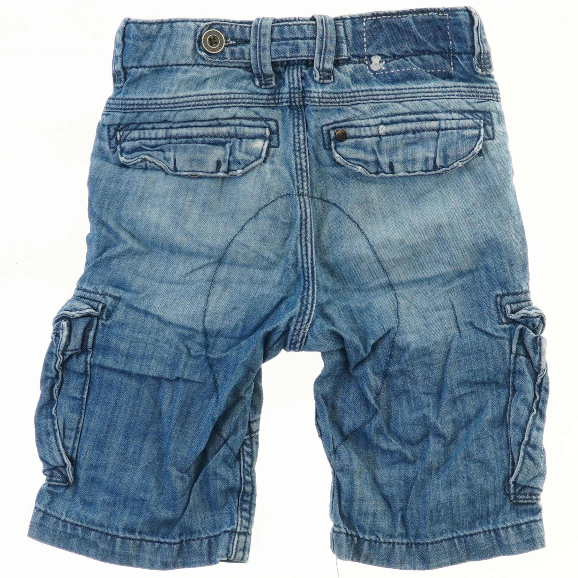 Blå denim cargo shorts (str. 98)