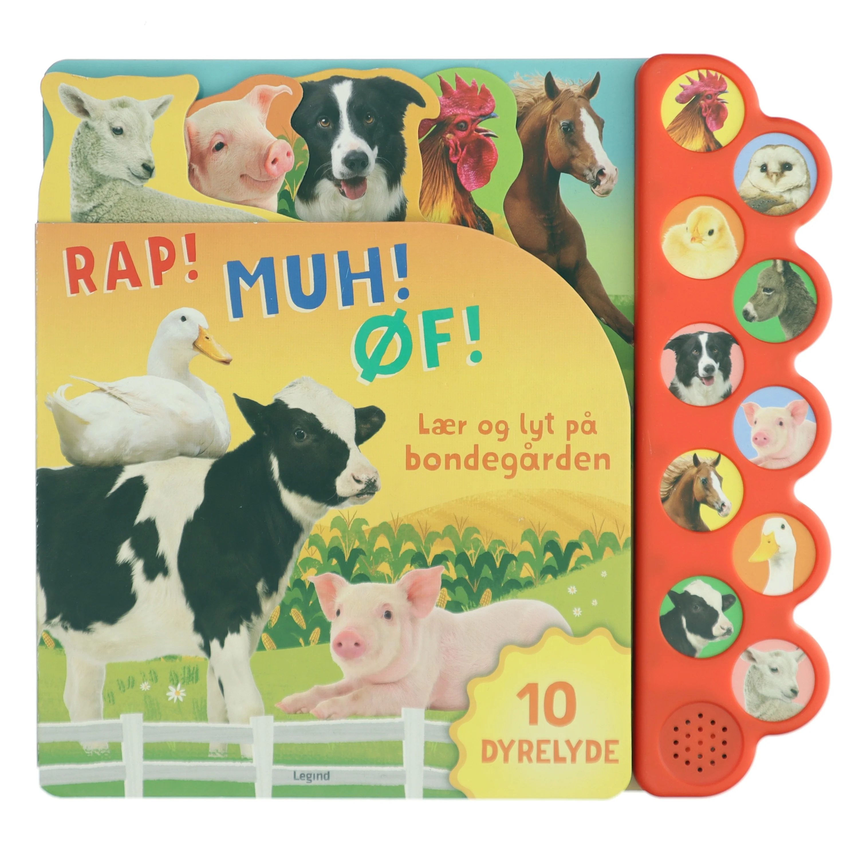Lær og lyt på bondegården - 10 dyrelyde (Bog)