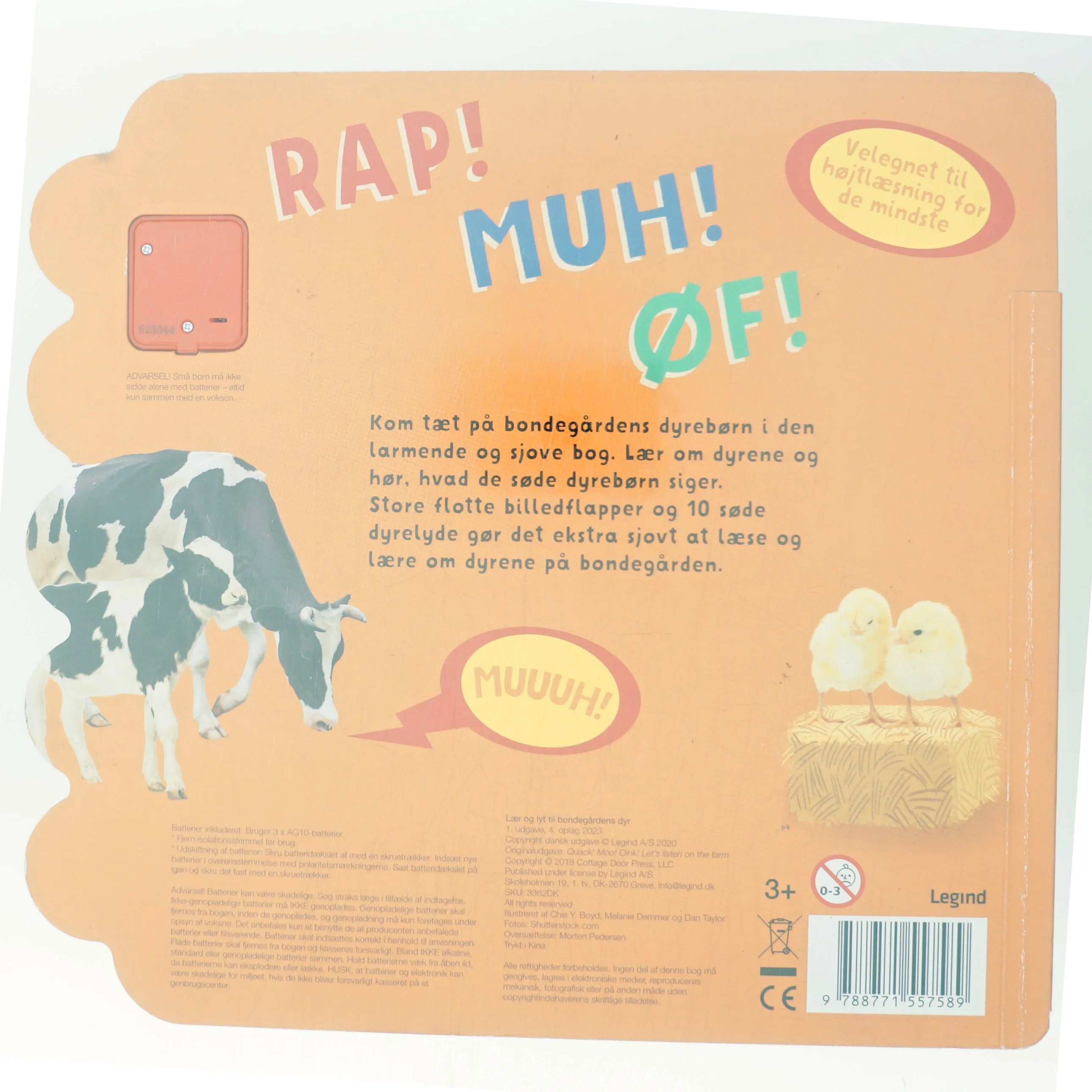 Lær og lyt på bondegården - 10 dyrelyde (Bog)